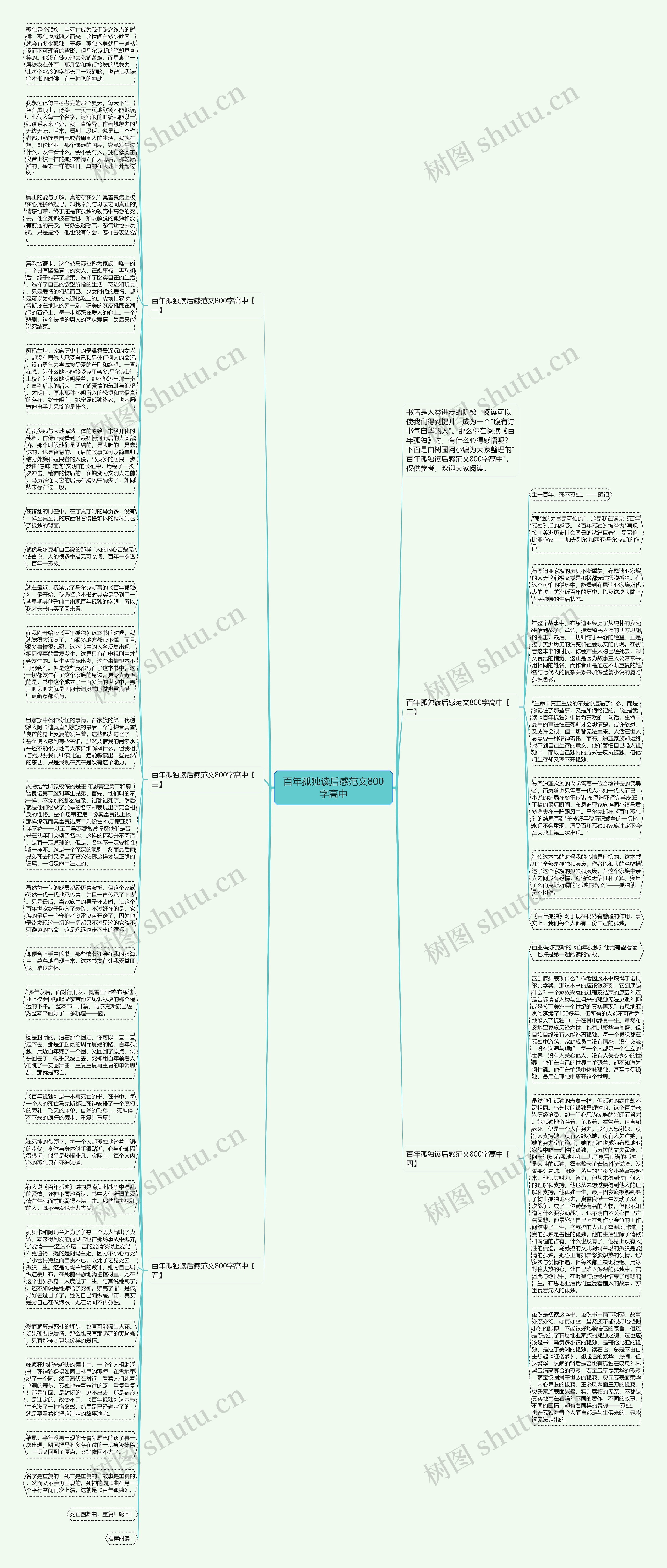 百年孤独读后感范文800字高中思维导图
