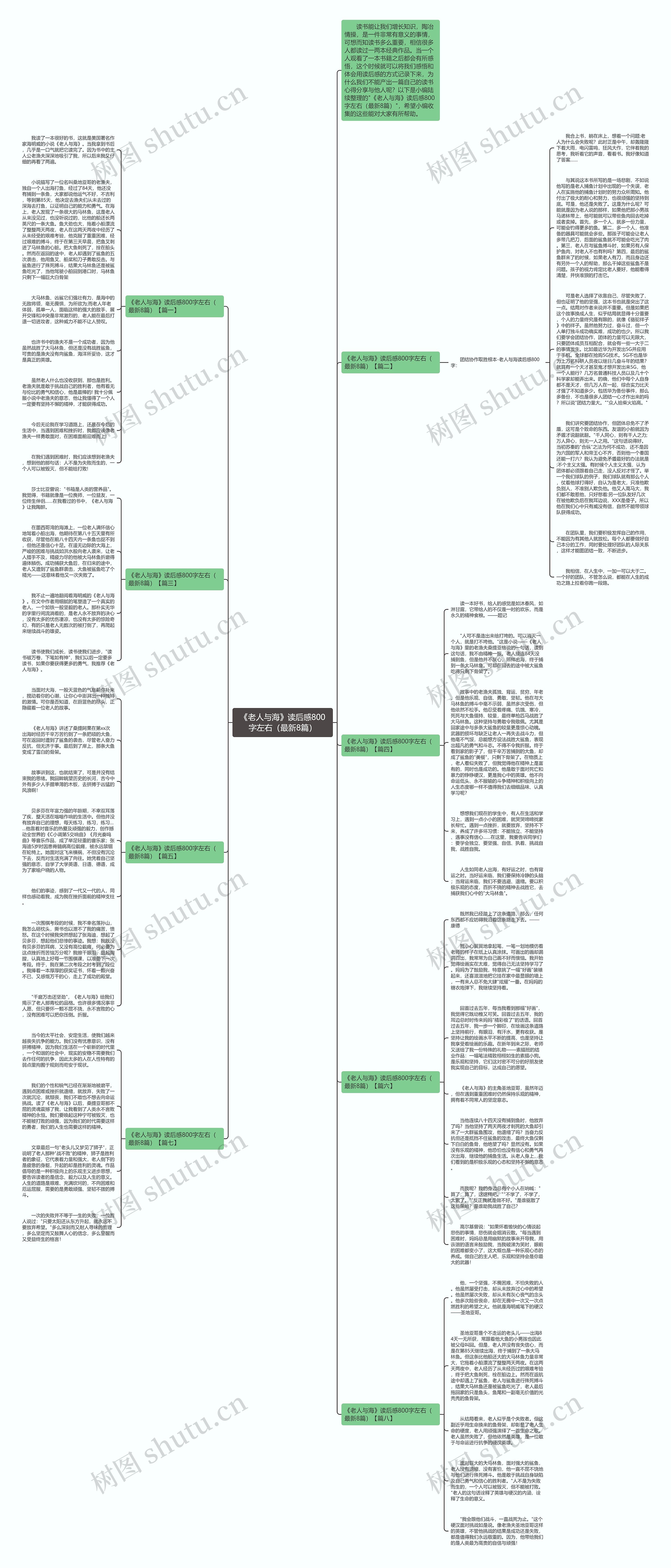 《老人与海》读后感800字左右（最新8篇）思维导图