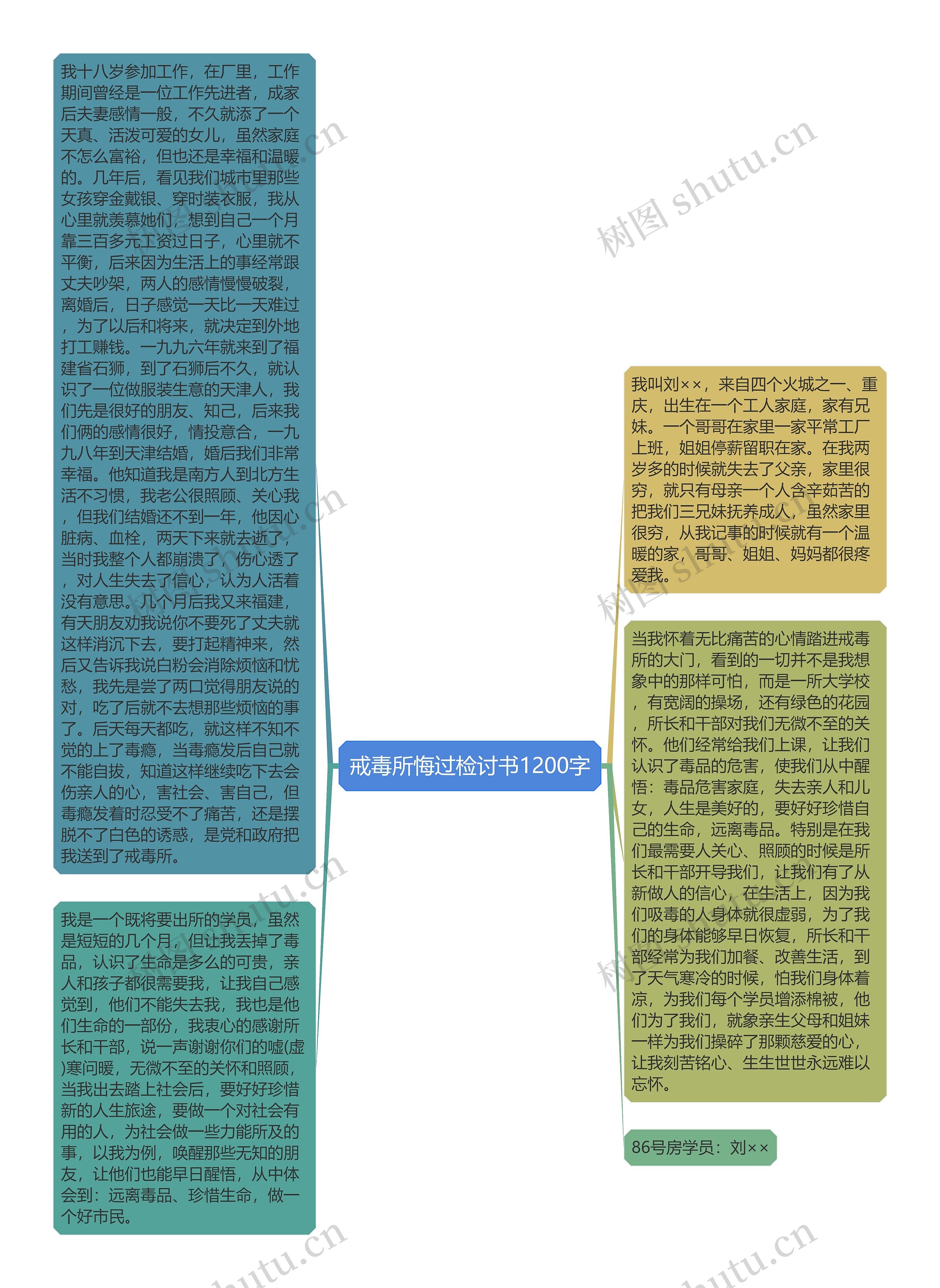 戒毒所悔过检讨书1200字思维导图