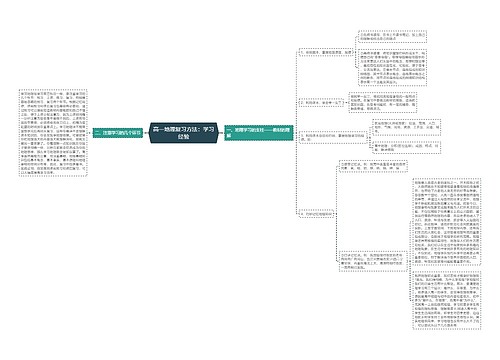 高一地理复习方法：学习经验