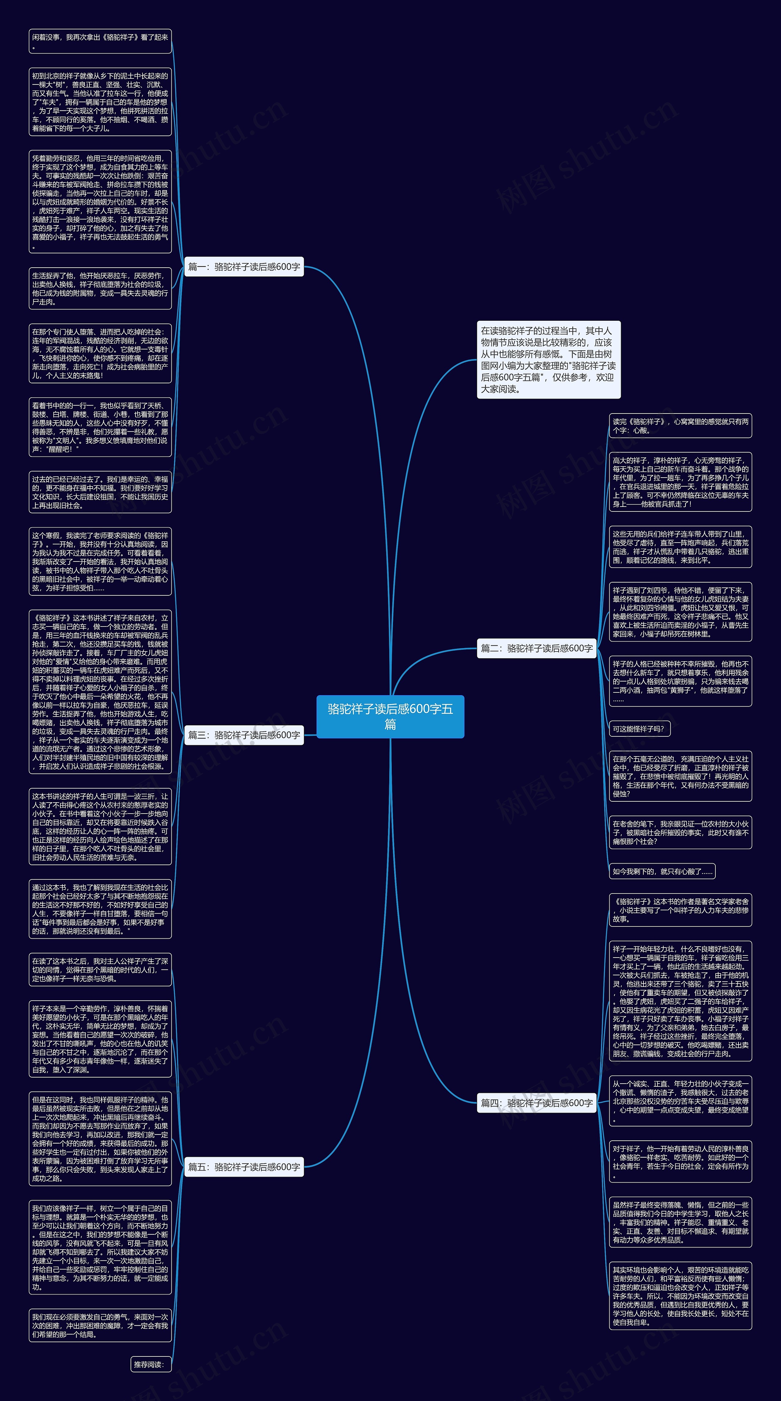 骆驼祥子读后感600字五篇思维导图
