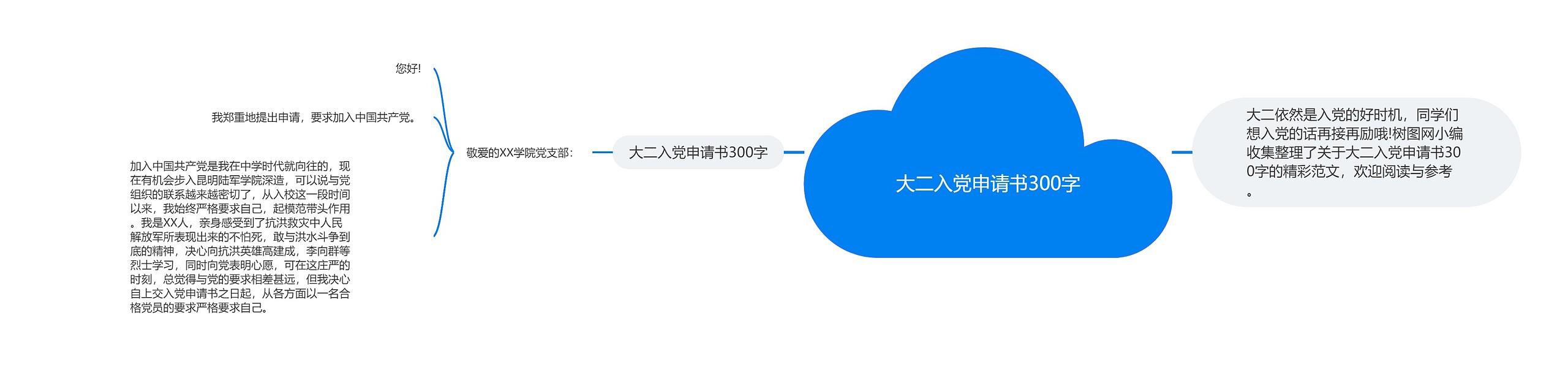 大二入党申请书300字思维导图