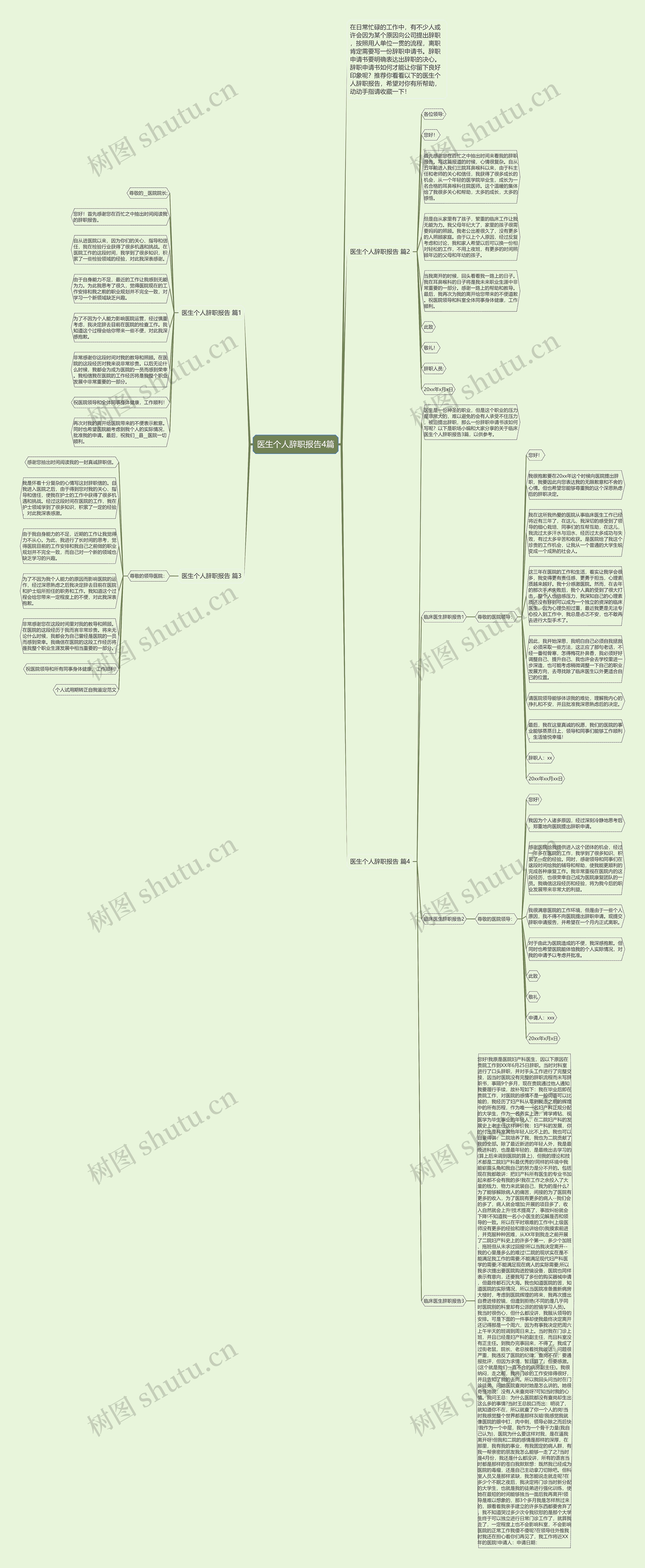 医生个人辞职报告4篇思维导图