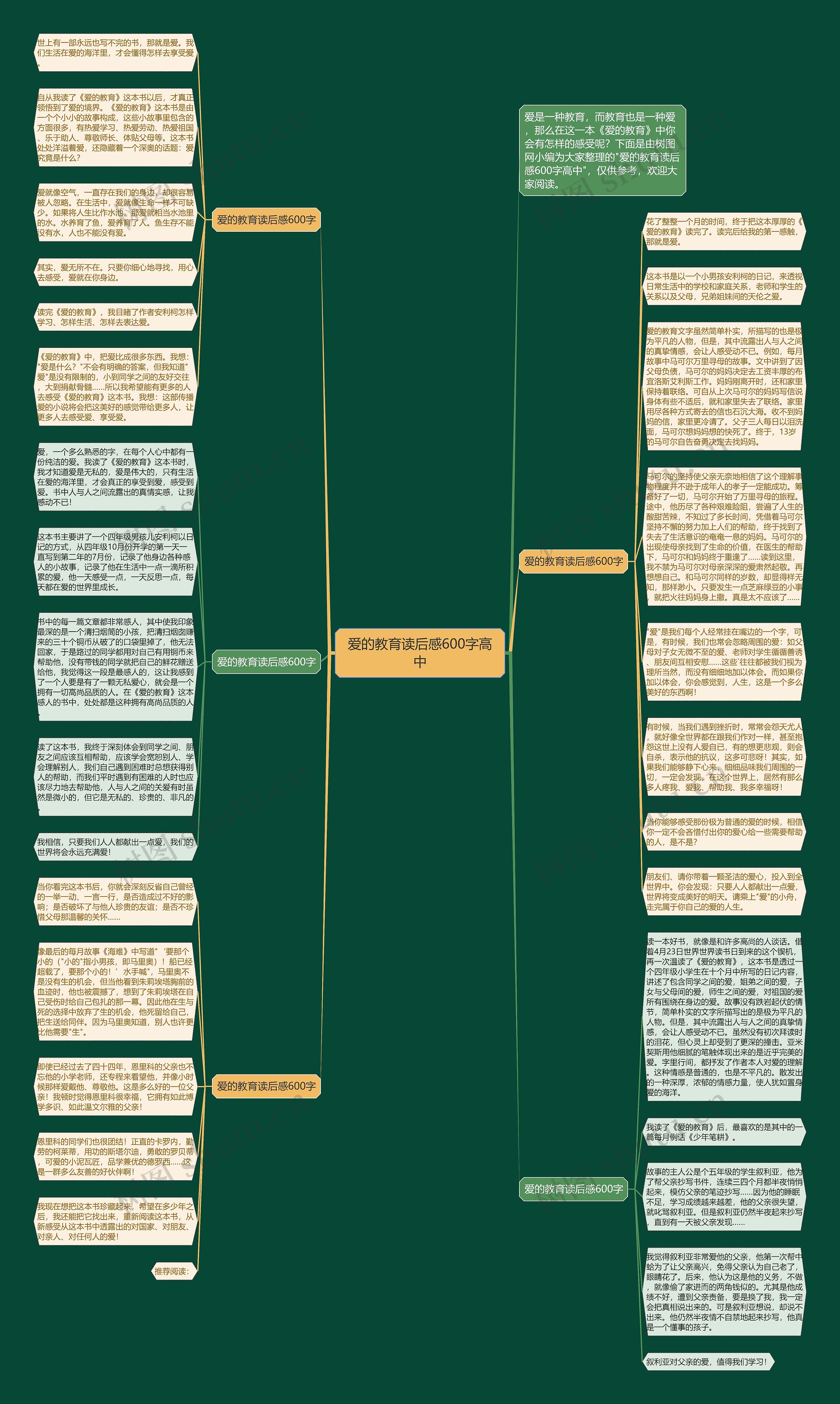 爱的教育读后感600字高中思维导图