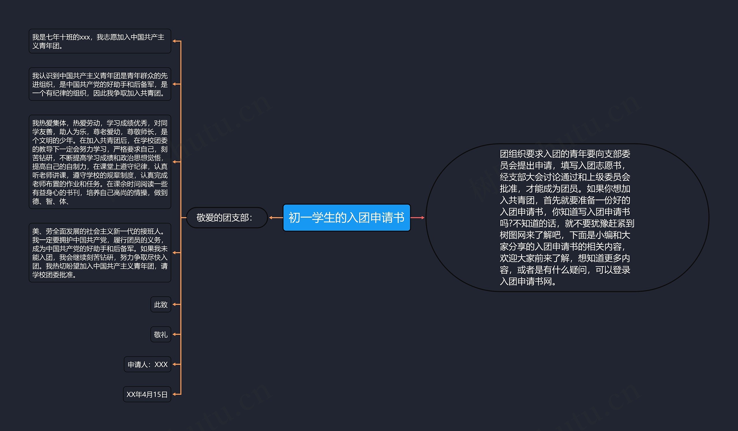 初一学生的入团申请书