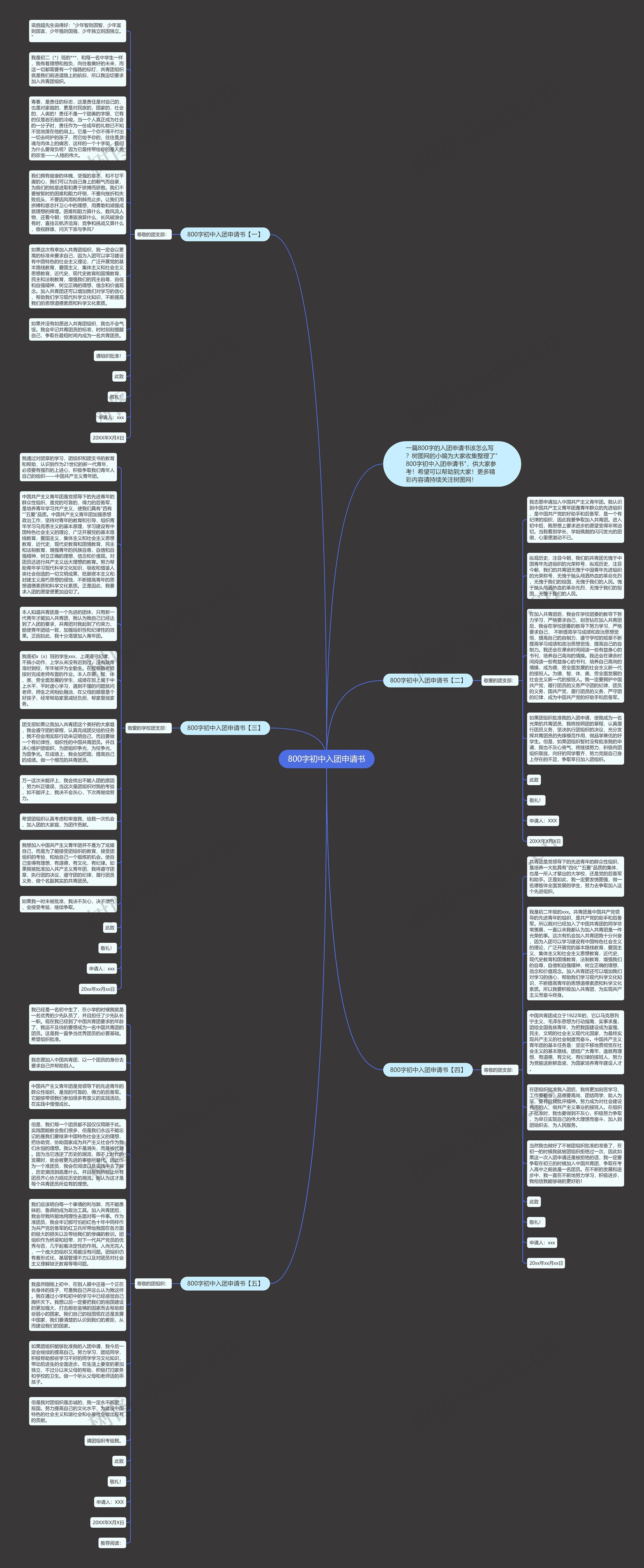 800字初中入团申请书思维导图