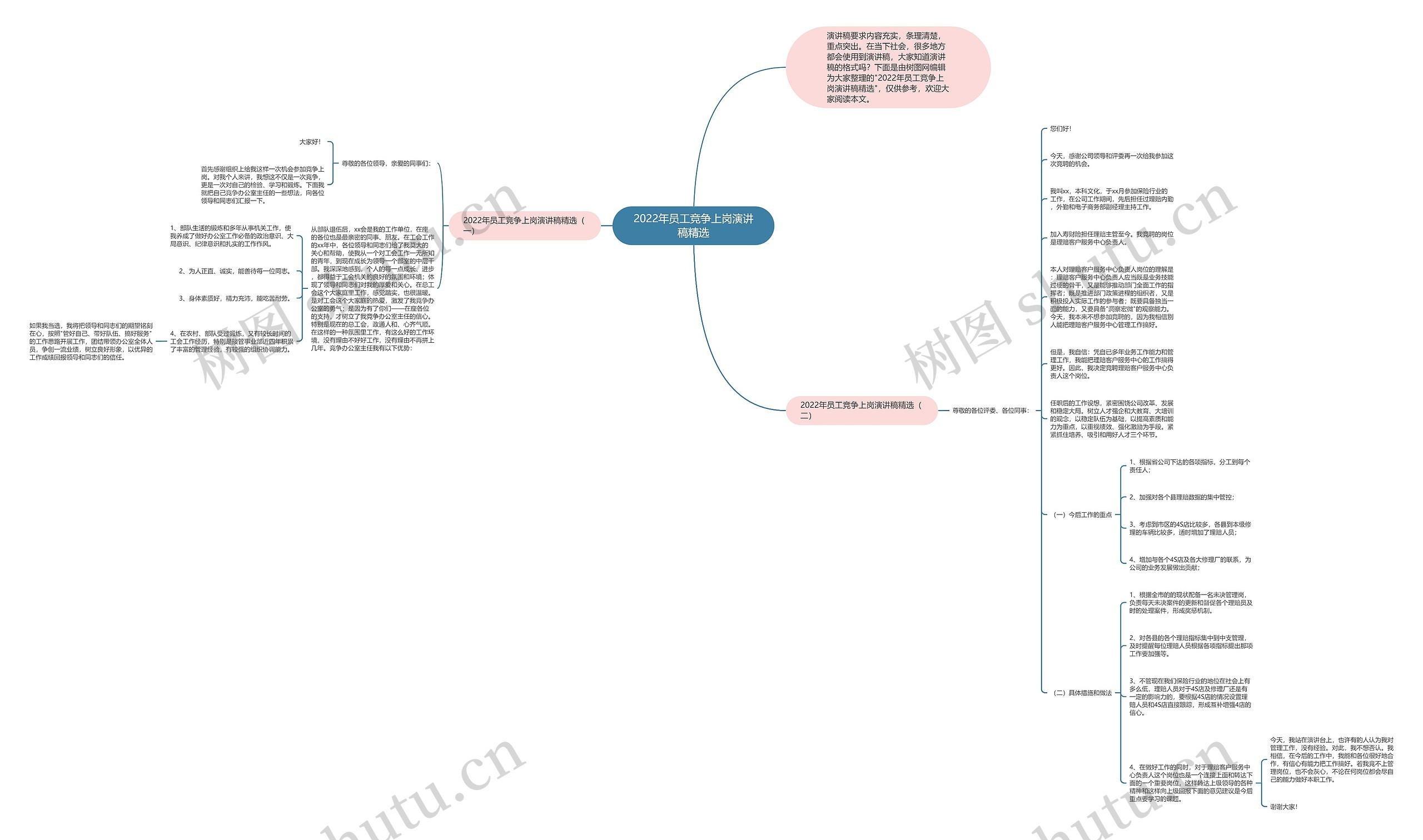2022年员工竞争上岗演讲稿精选思维导图