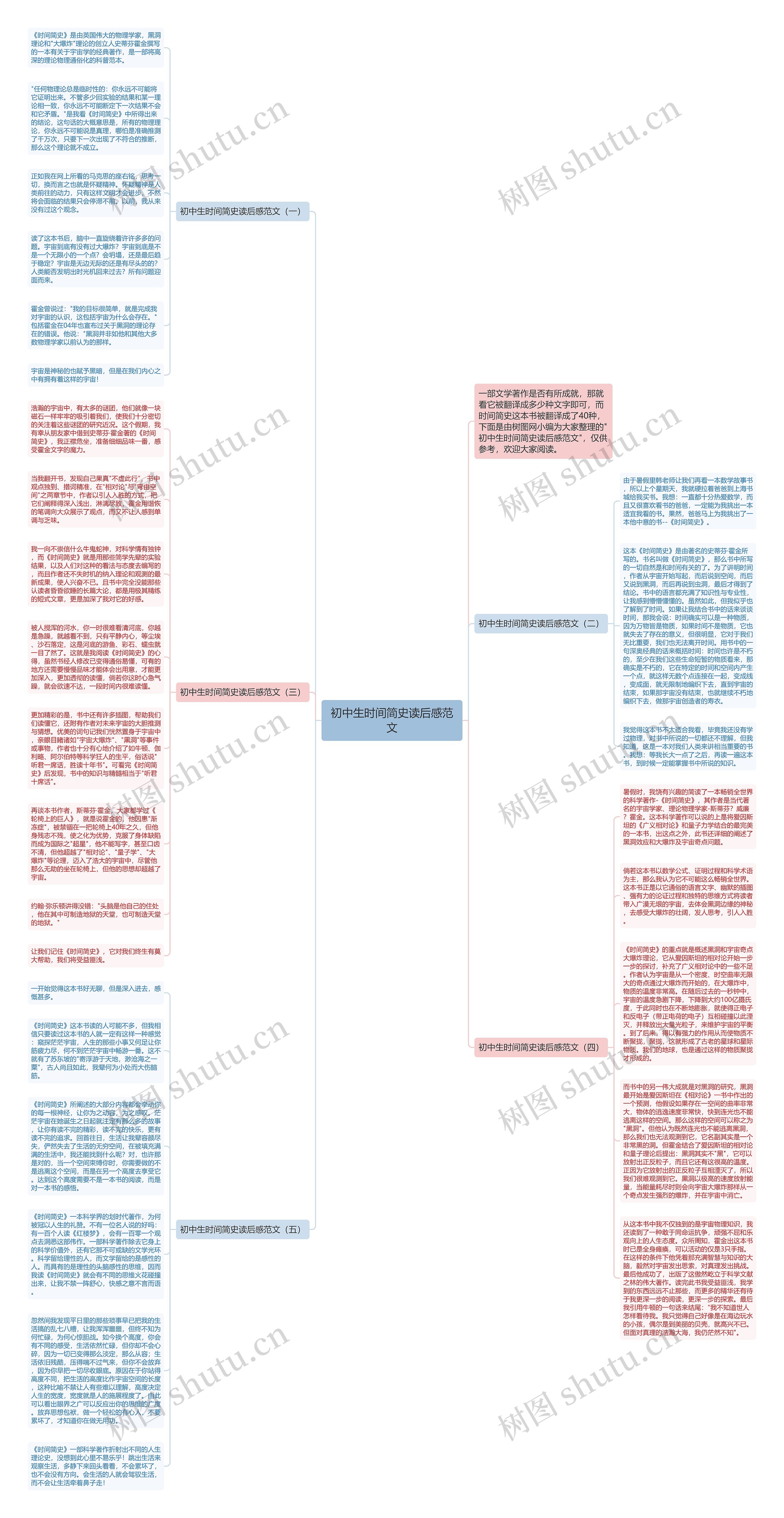初中生时间简史读后感范文思维导图