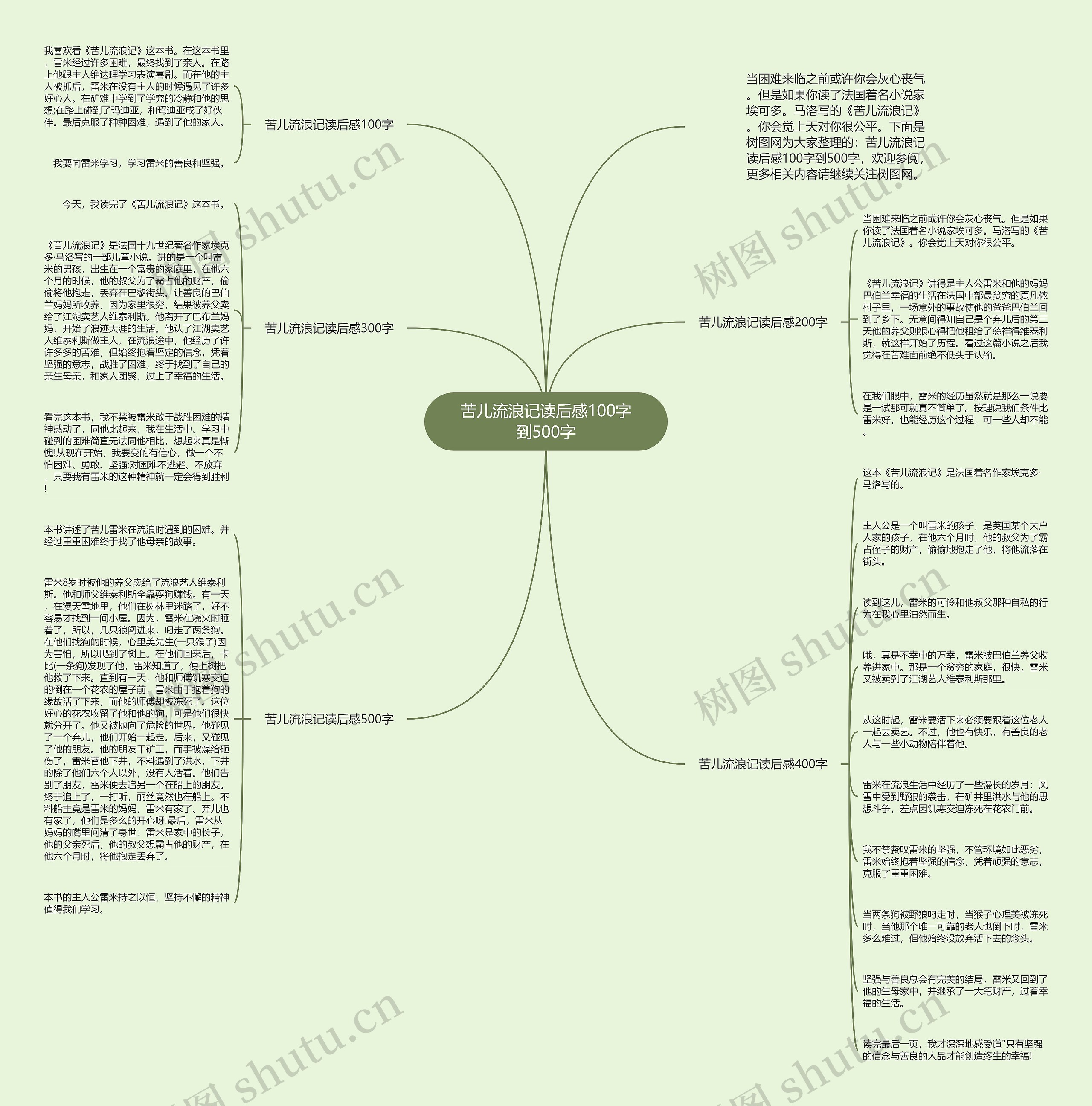 苦儿流浪记读后感100字到500字思维导图