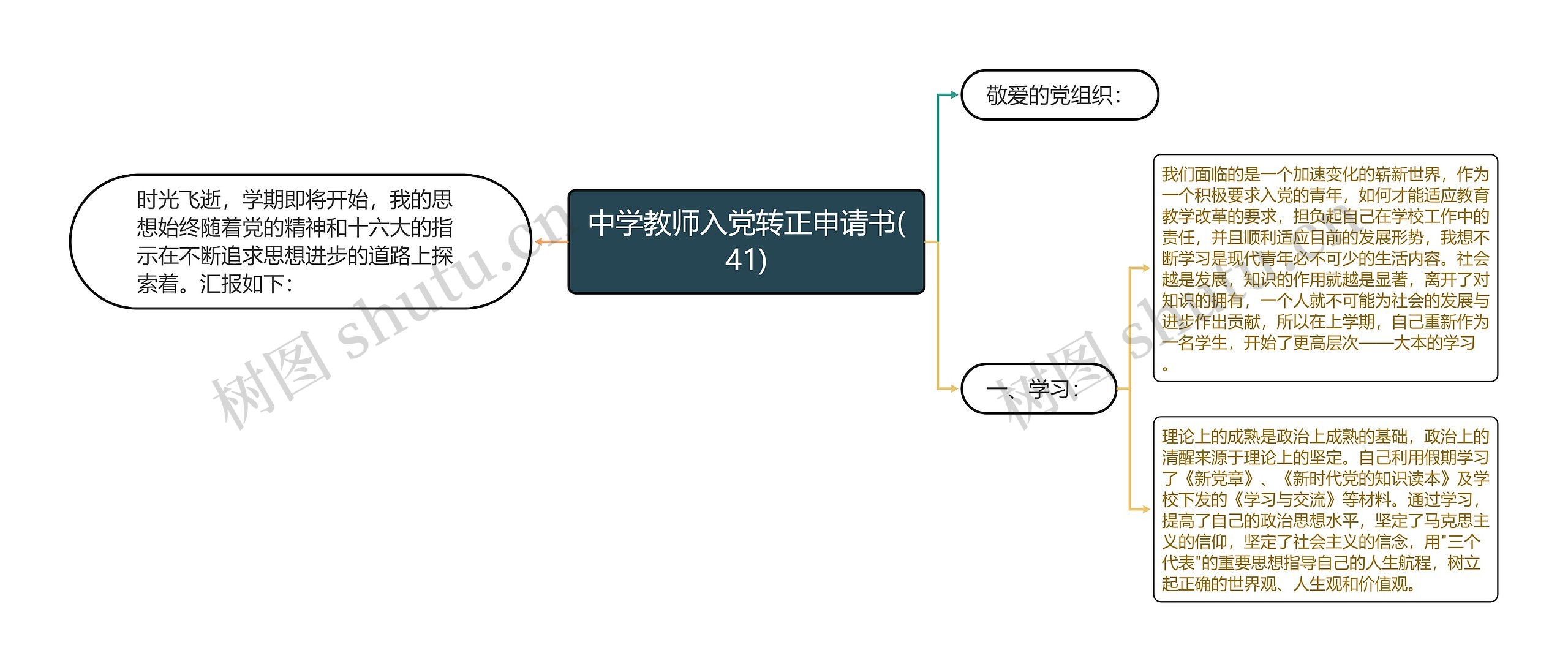 中学教师入党转正申请书(41)思维导图