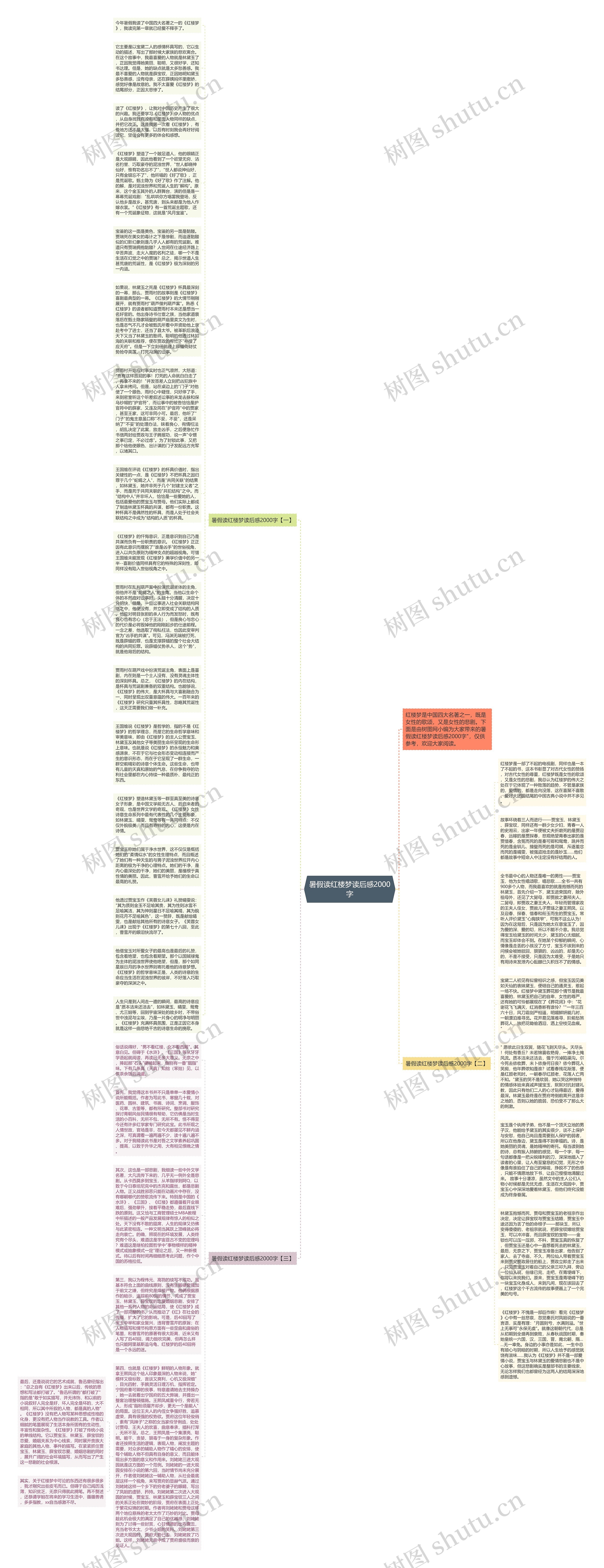 暑假读红楼梦读后感2000字思维导图