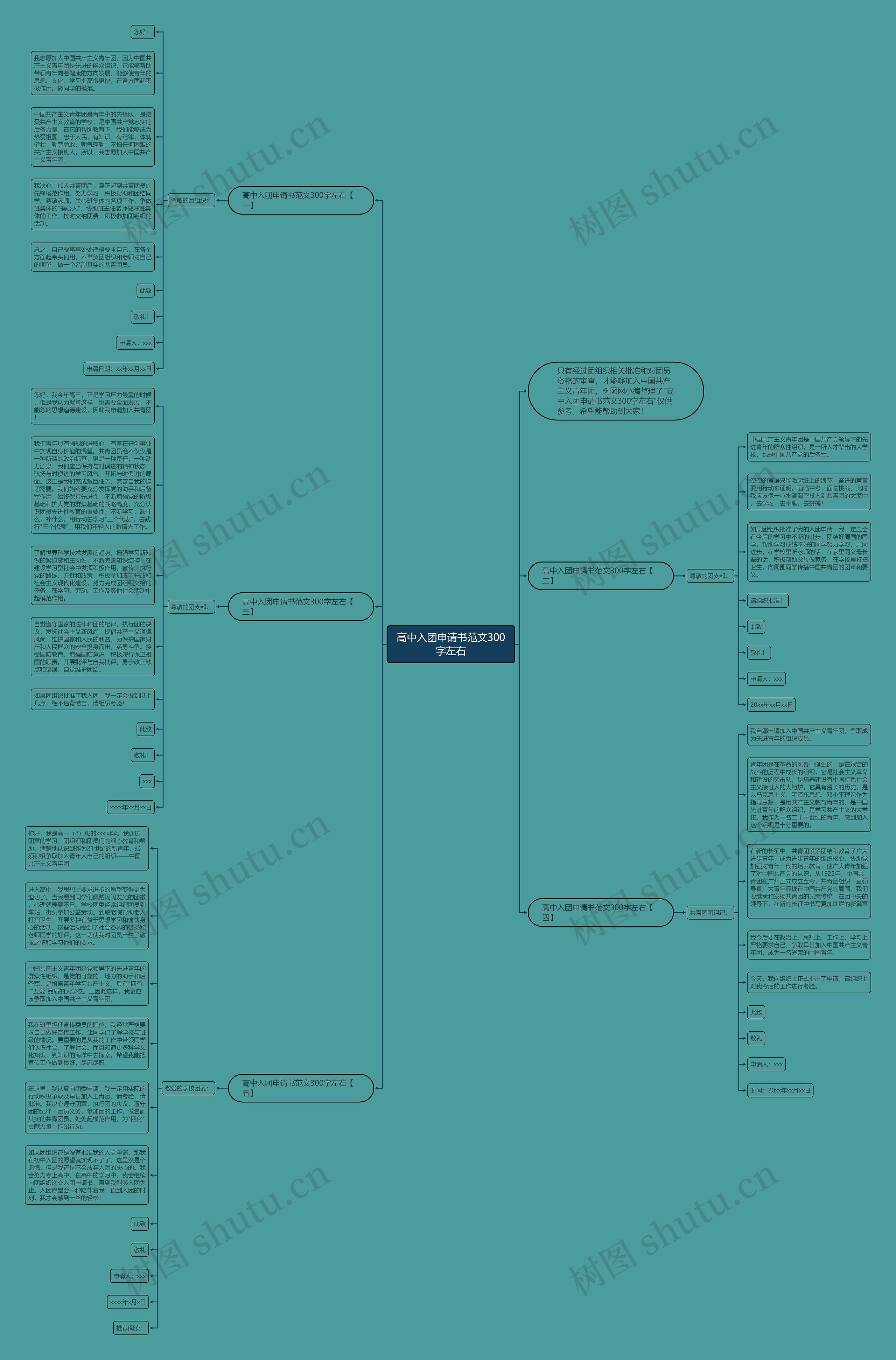 高中入团申请书范文300字左右思维导图