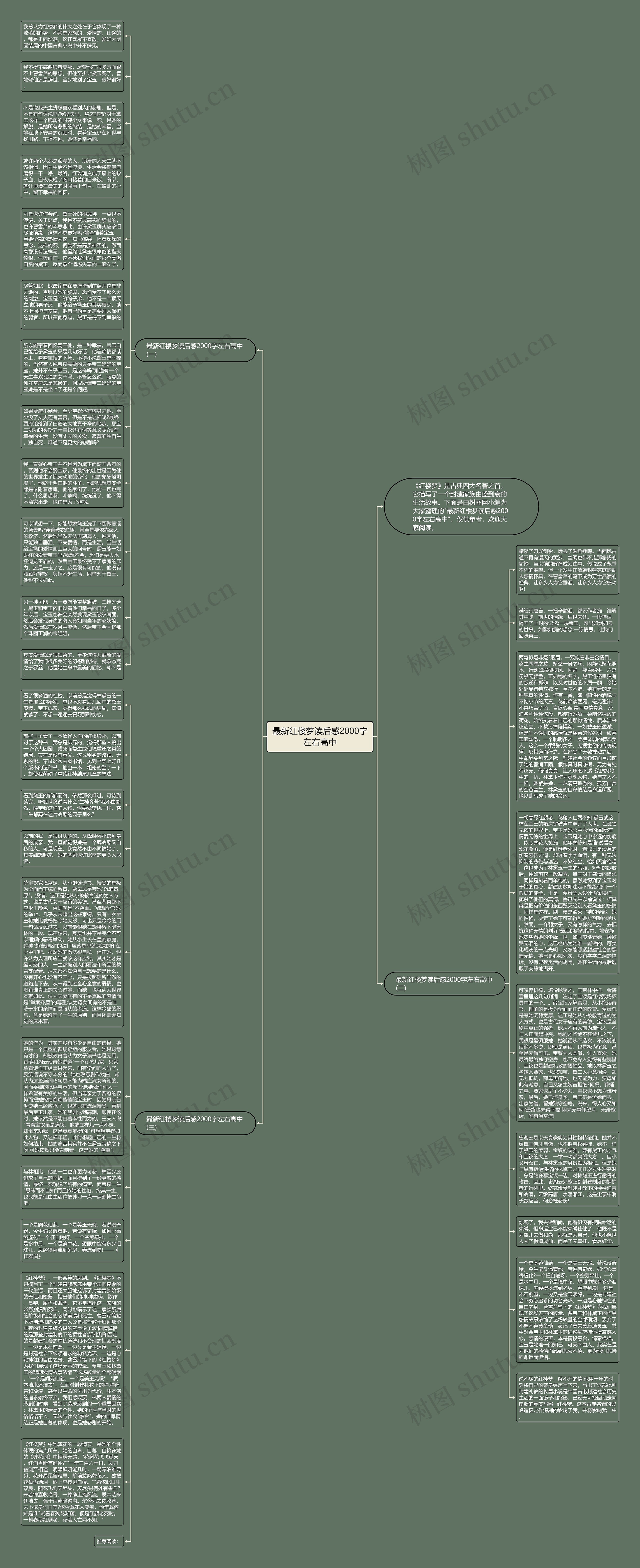最新红楼梦读后感2000字左右高中思维导图