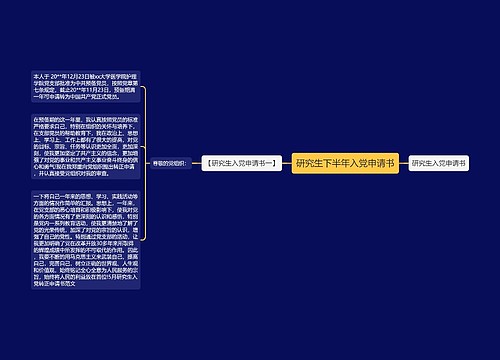 研究生下半年入党申请书