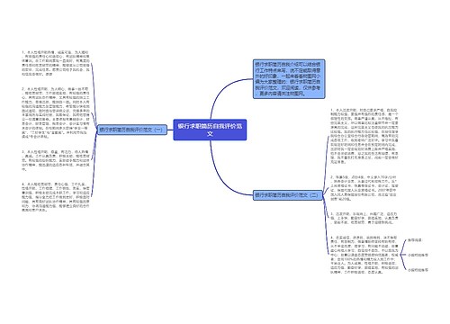 银行求职简历自我评价范文