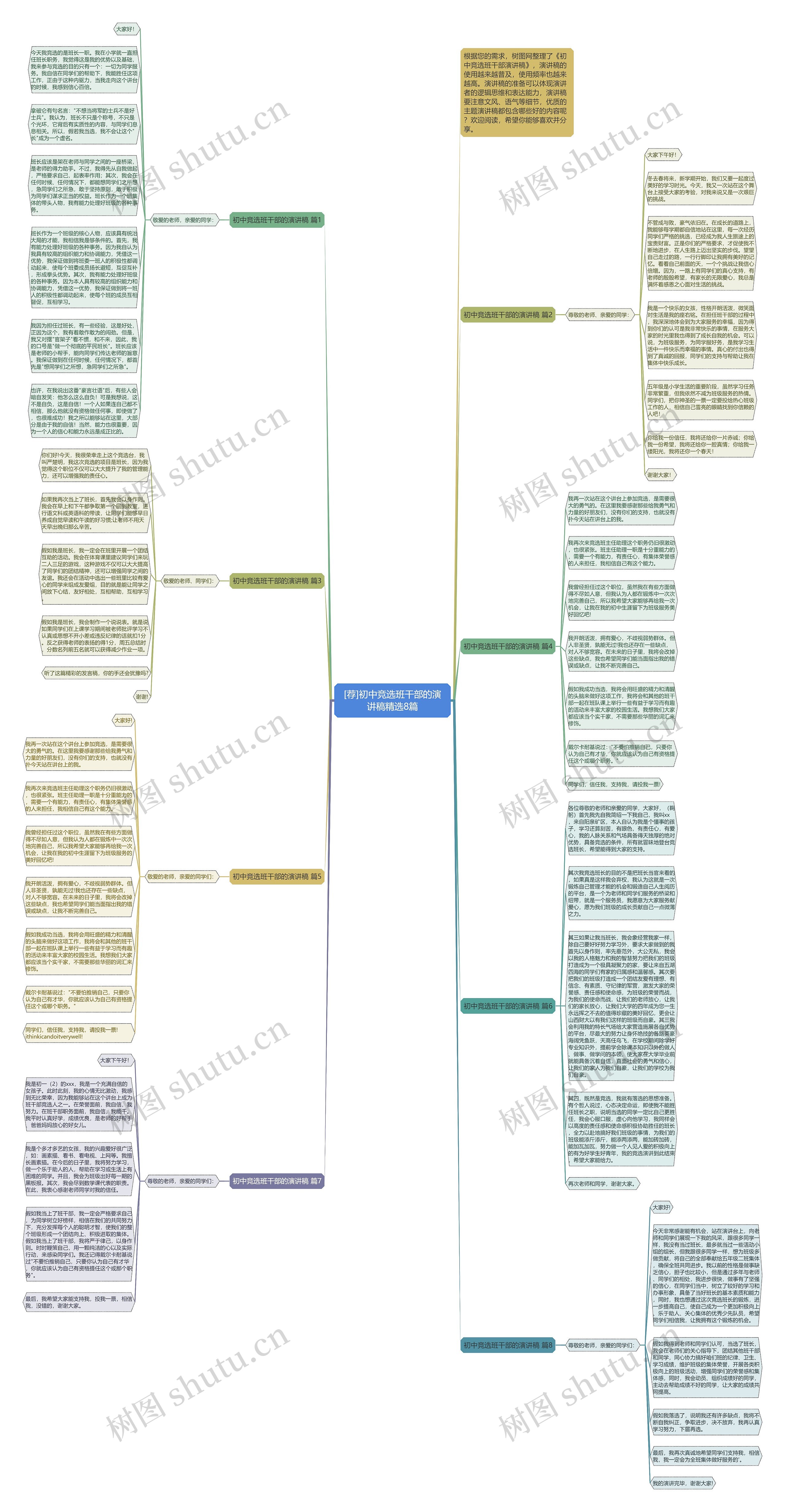 [荐]初中竞选班干部的演讲稿精选8篇思维导图