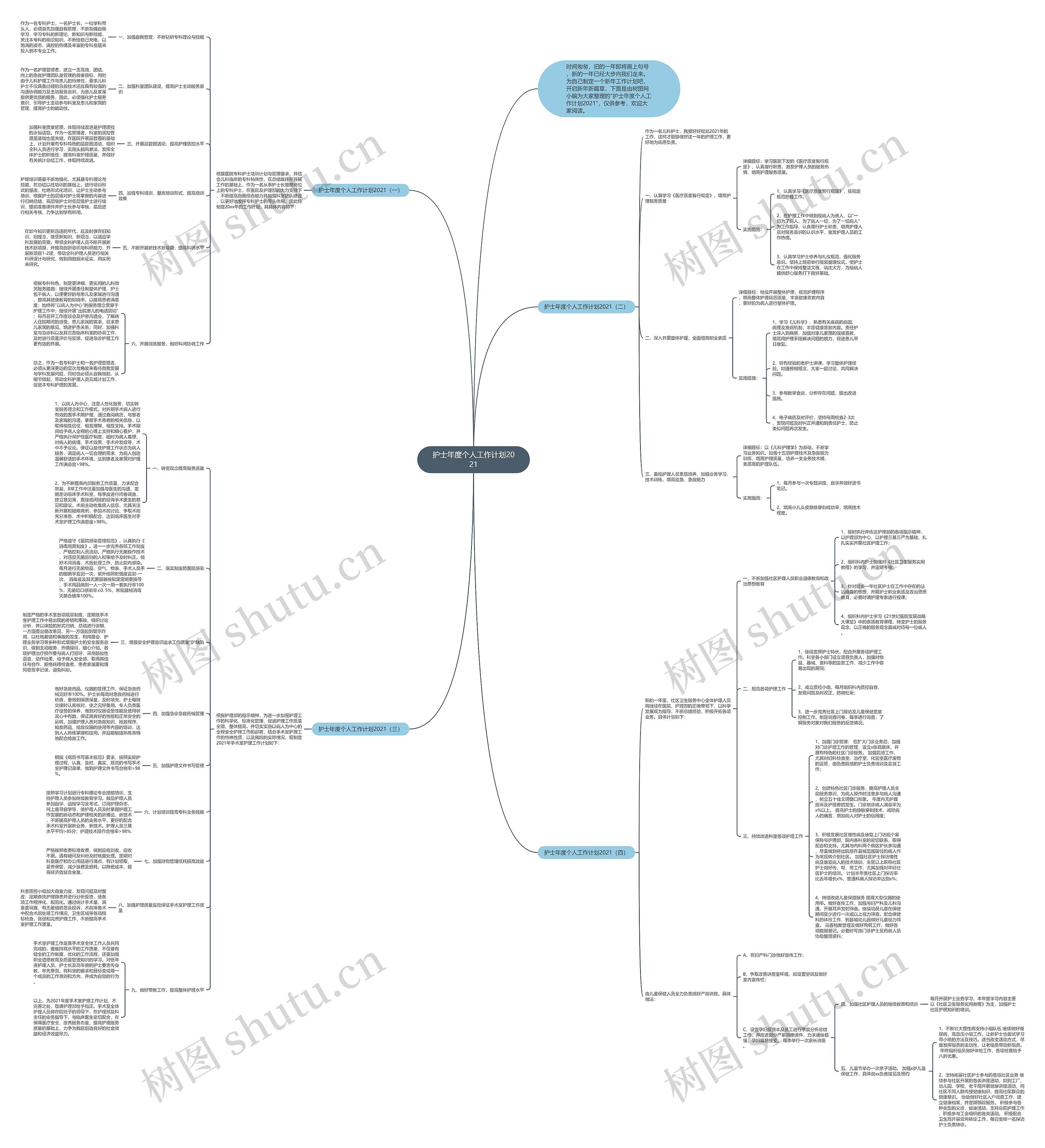 护士年度个人工作计划2021思维导图