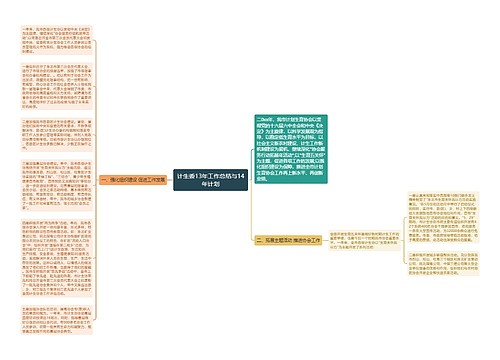 计生委13年工作总结与14年计划