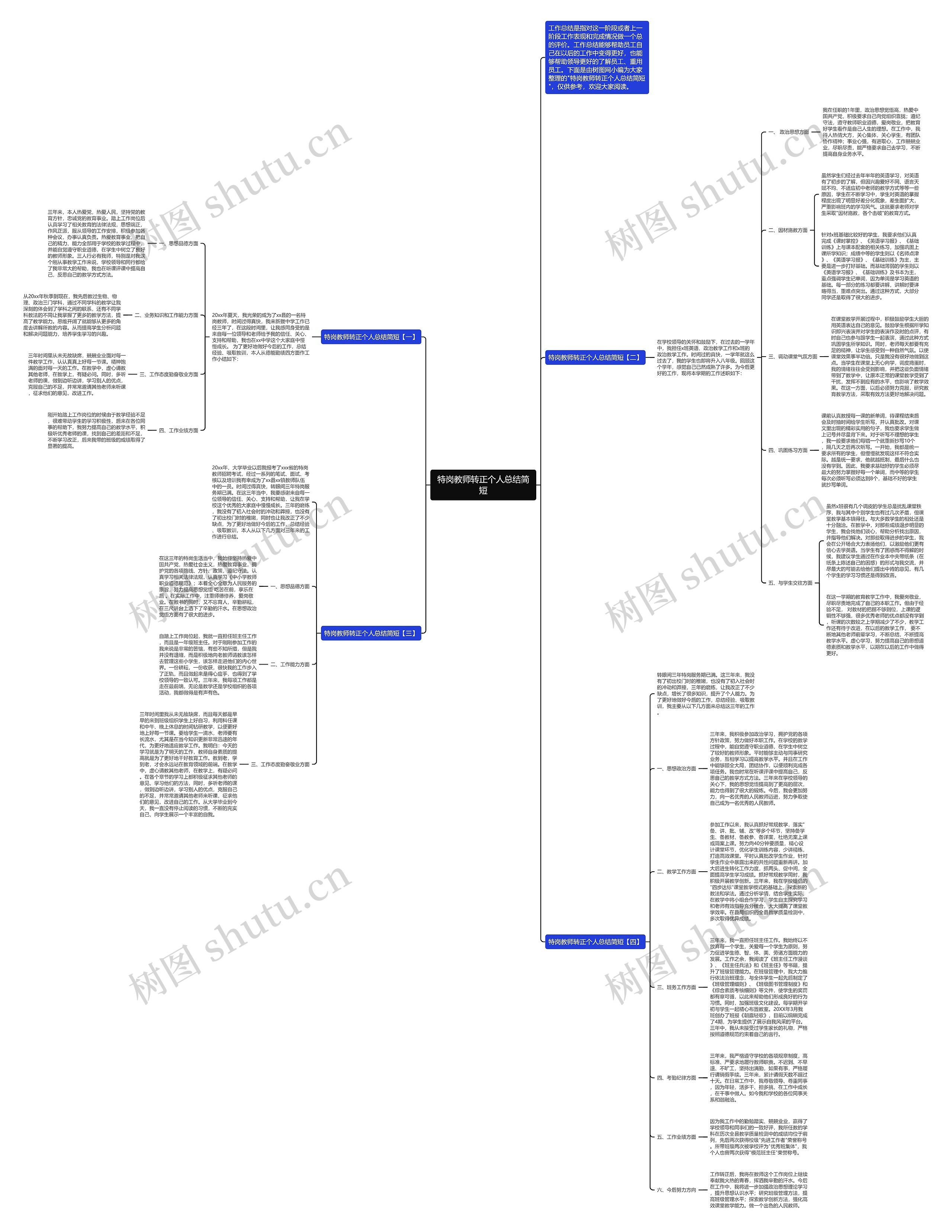 特岗教师转正个人总结简短思维导图
