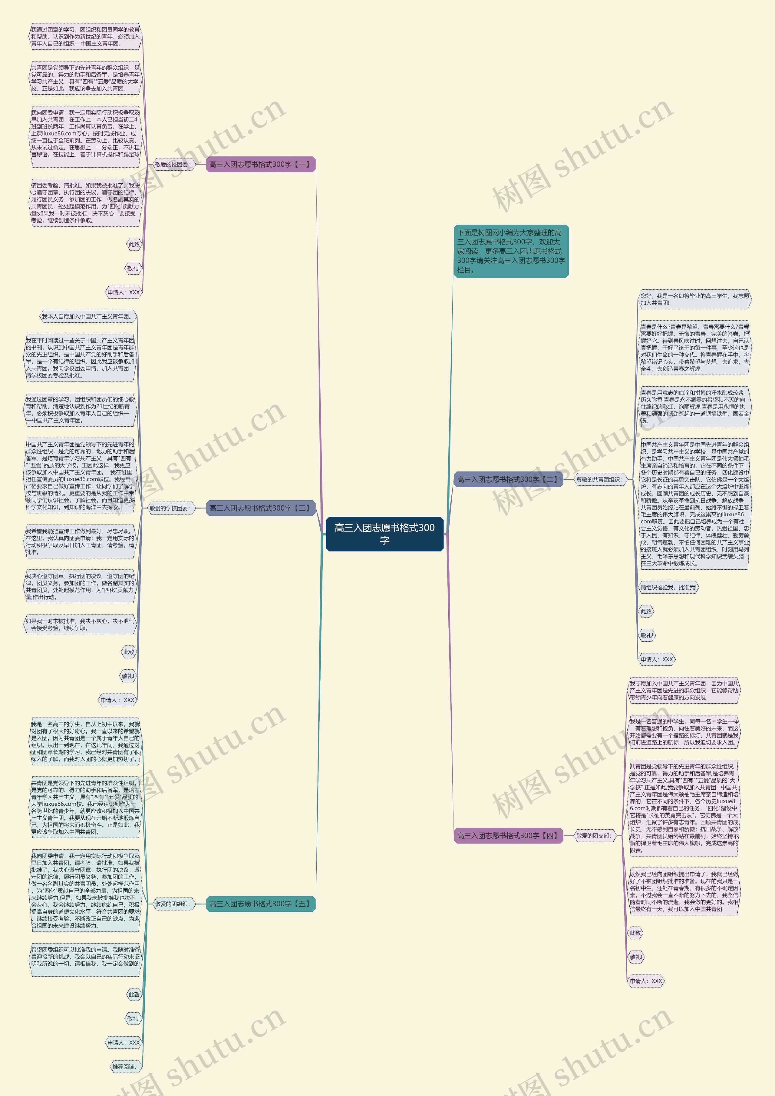 高三入团志愿书格式300字思维导图