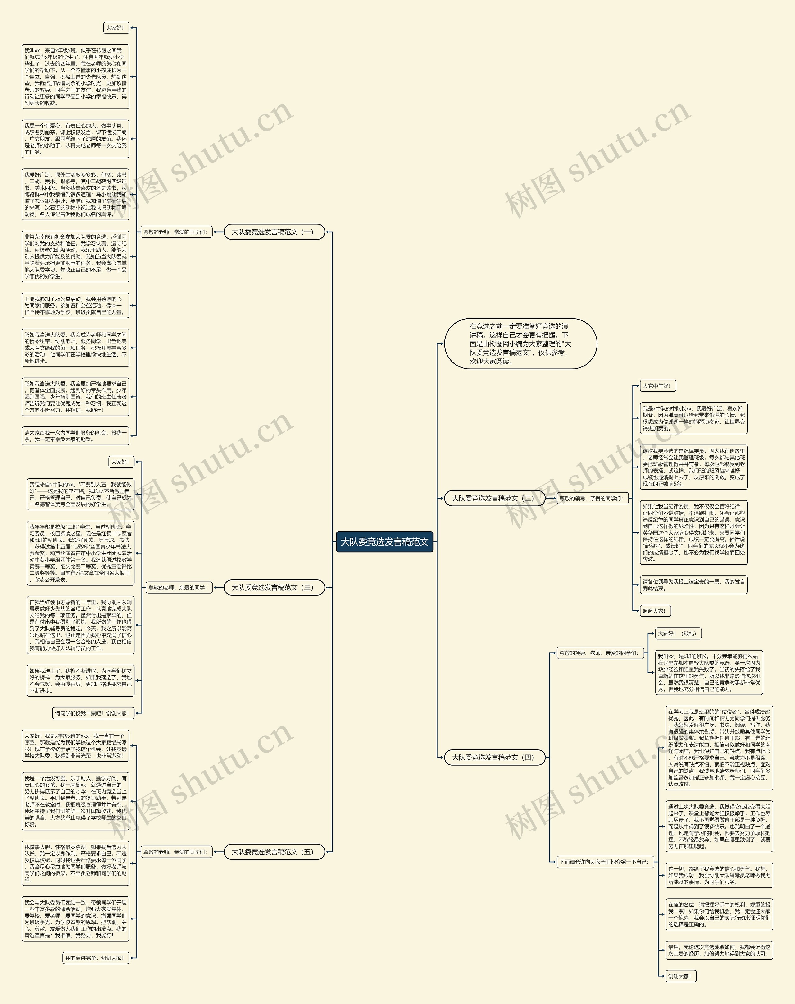大队委竞选发言稿范文思维导图