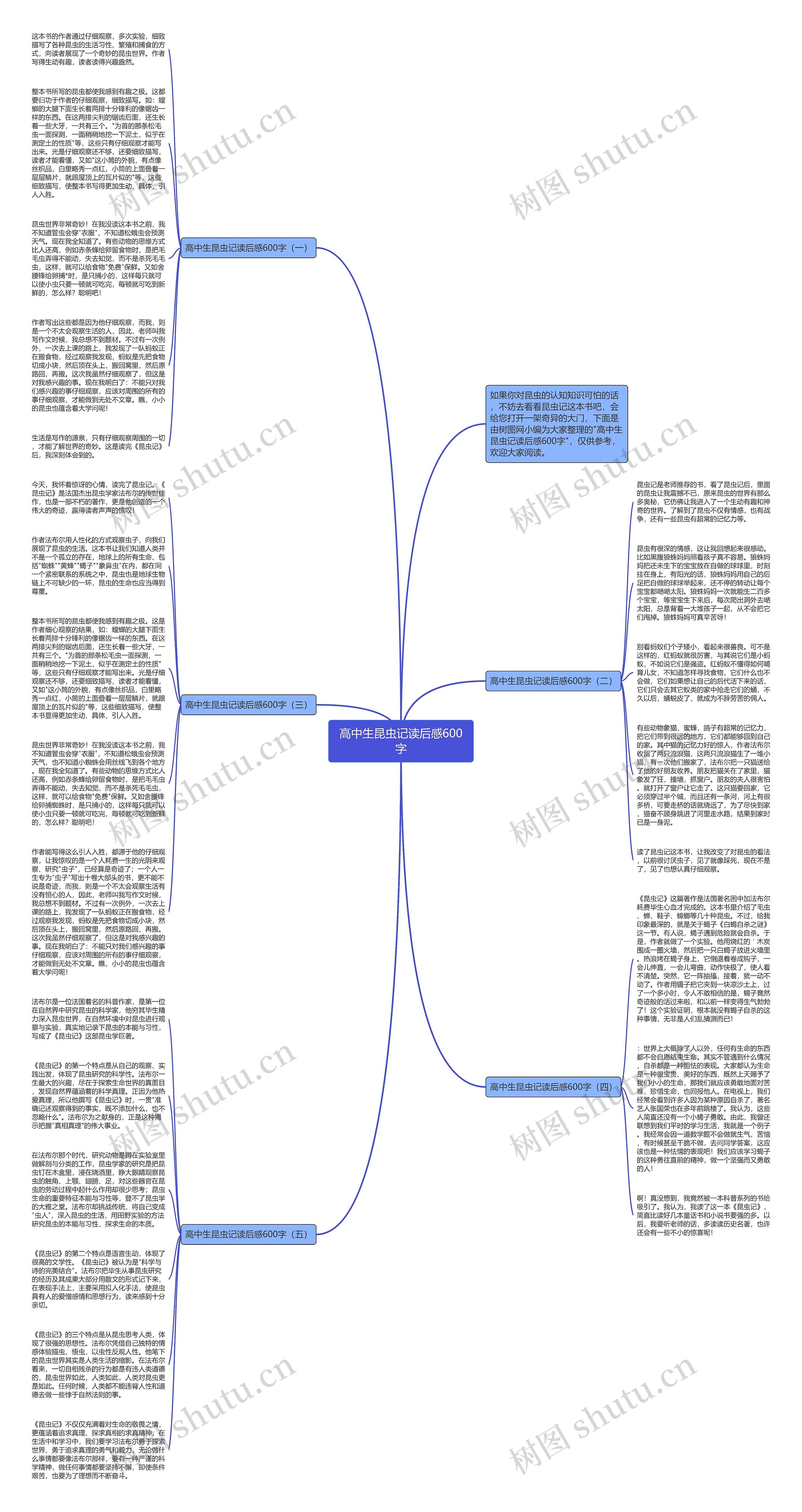 高中生昆虫记读后感600字思维导图