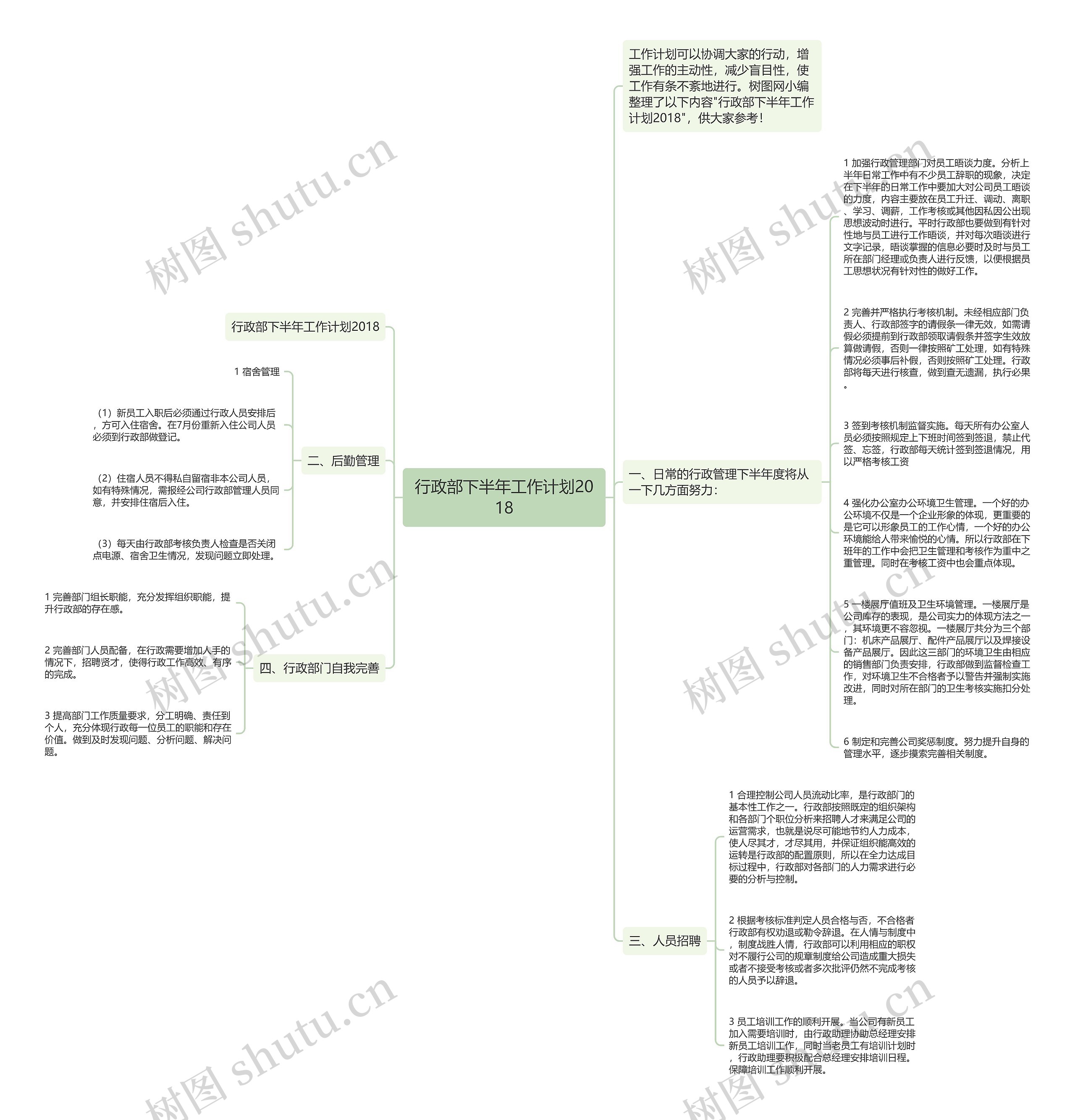 行政部下半年工作计划2018