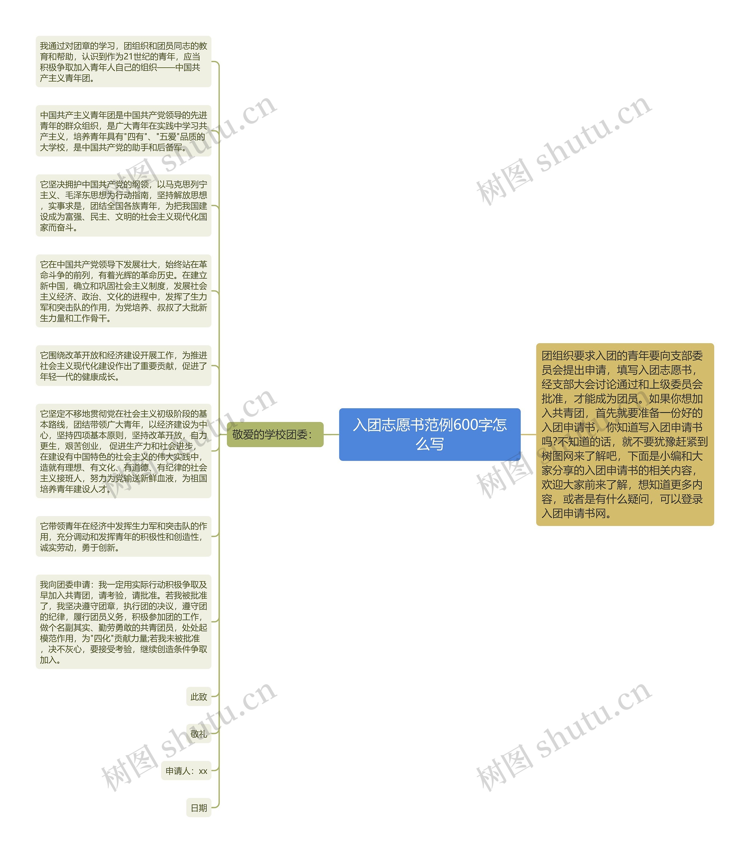 入团志愿书范例600字怎么写思维导图