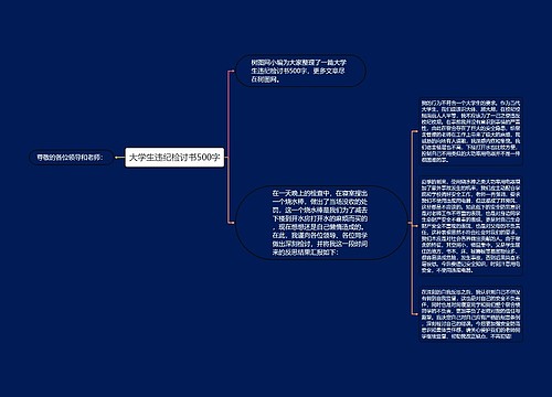 大学生违纪检讨书500字