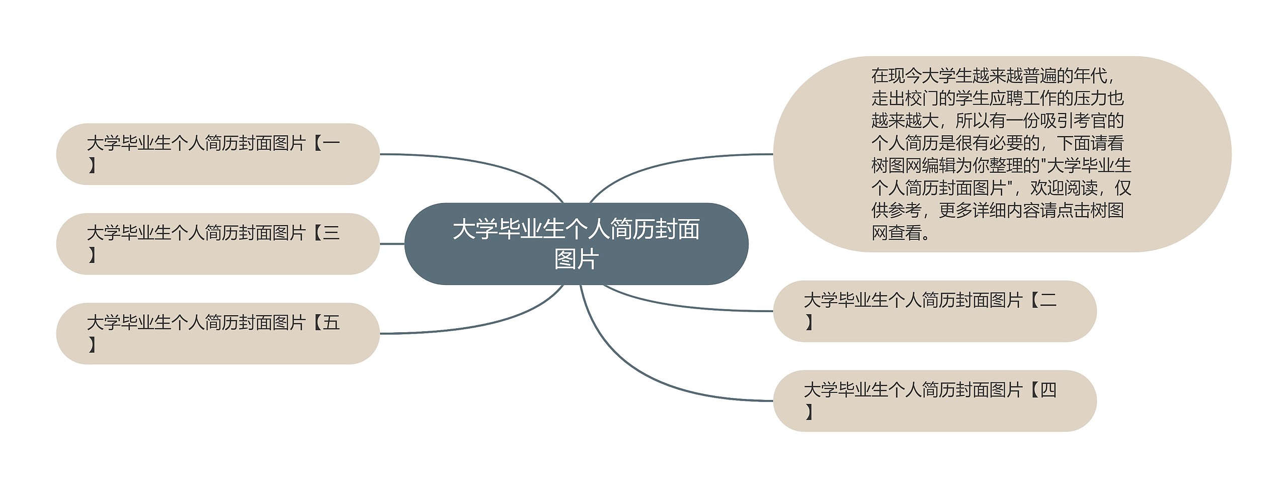 大学毕业生个人简历封面图片思维导图