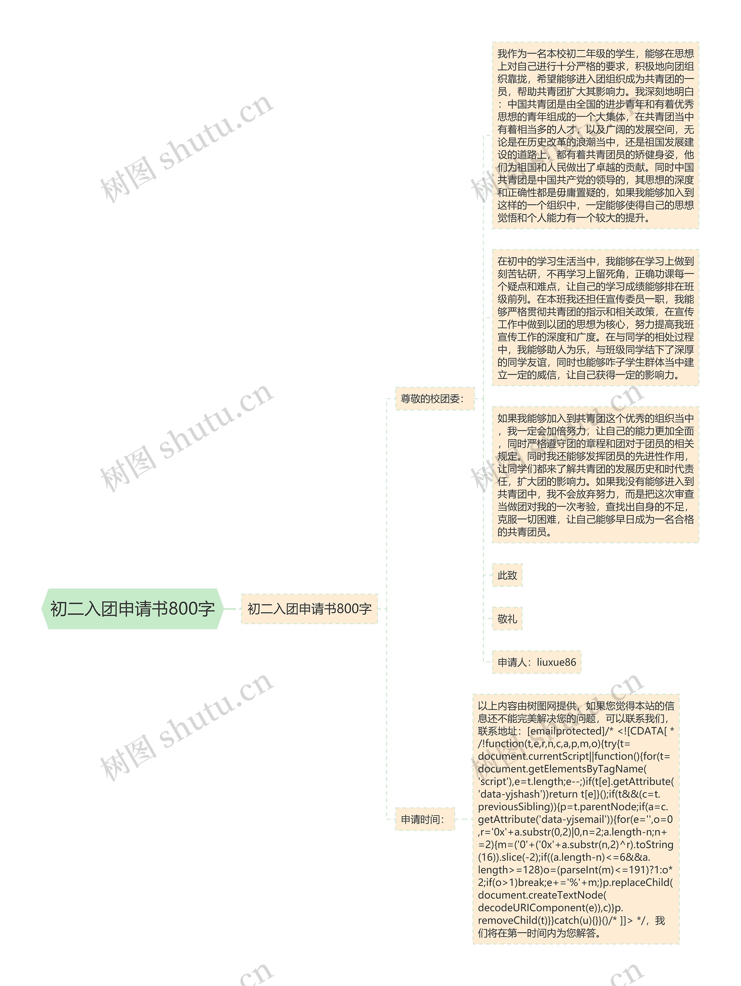 初二入团申请书800字