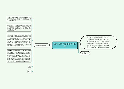 2015初二入团申请书100字