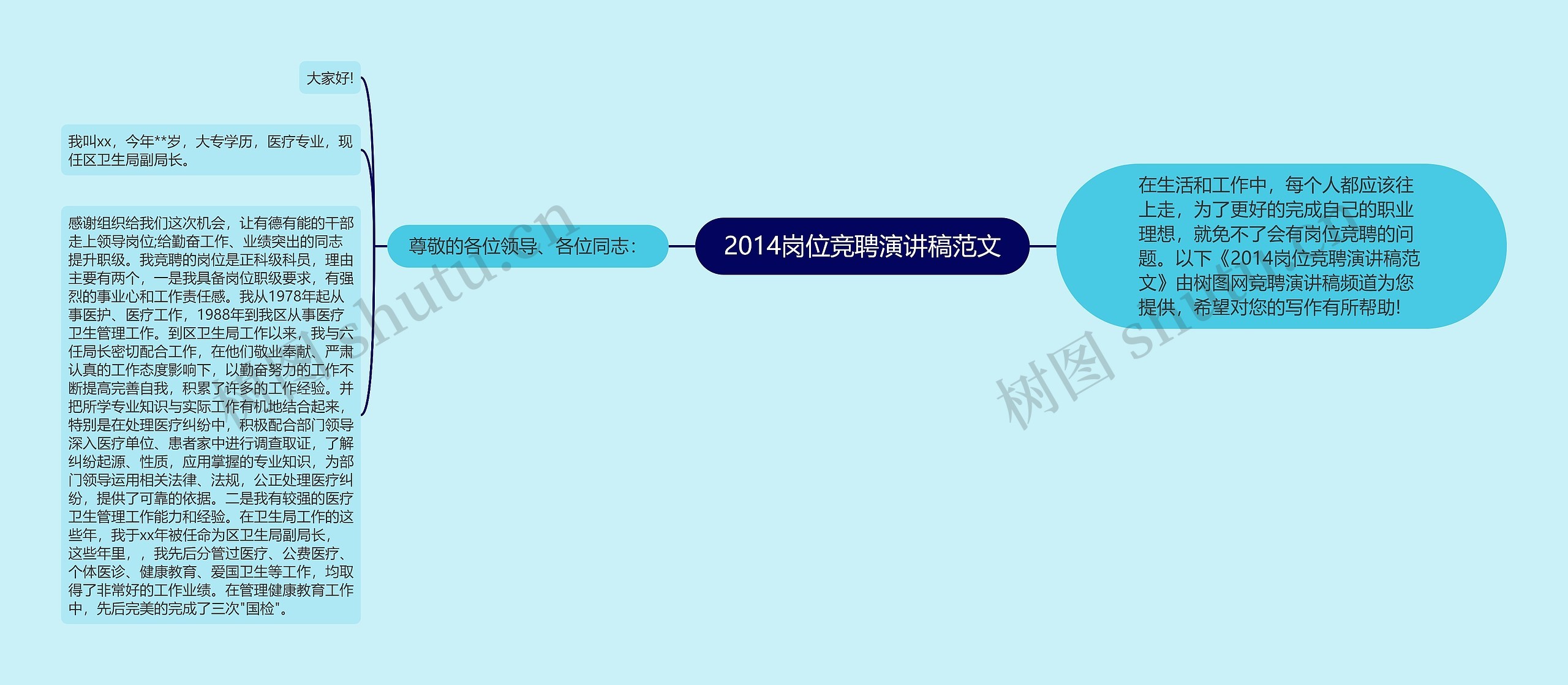 2014岗位竞聘演讲稿范文思维导图