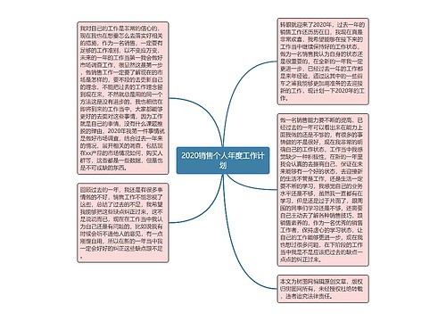 2020销售个人年度工作计划