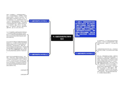 个人简历自我评价200字范文