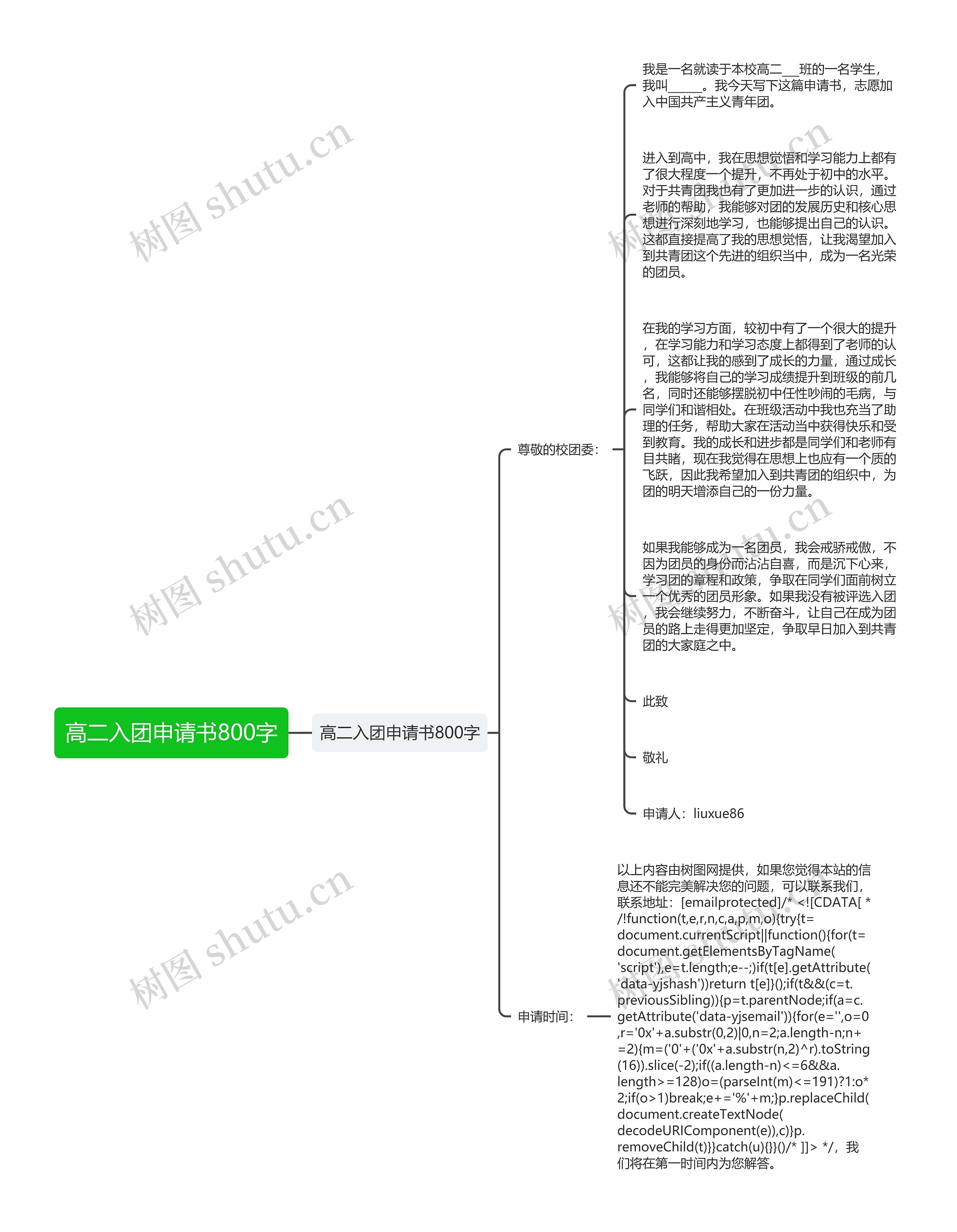 高二入团申请书800字