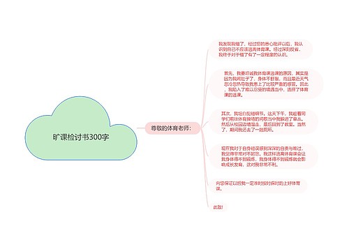 旷课检讨书300字