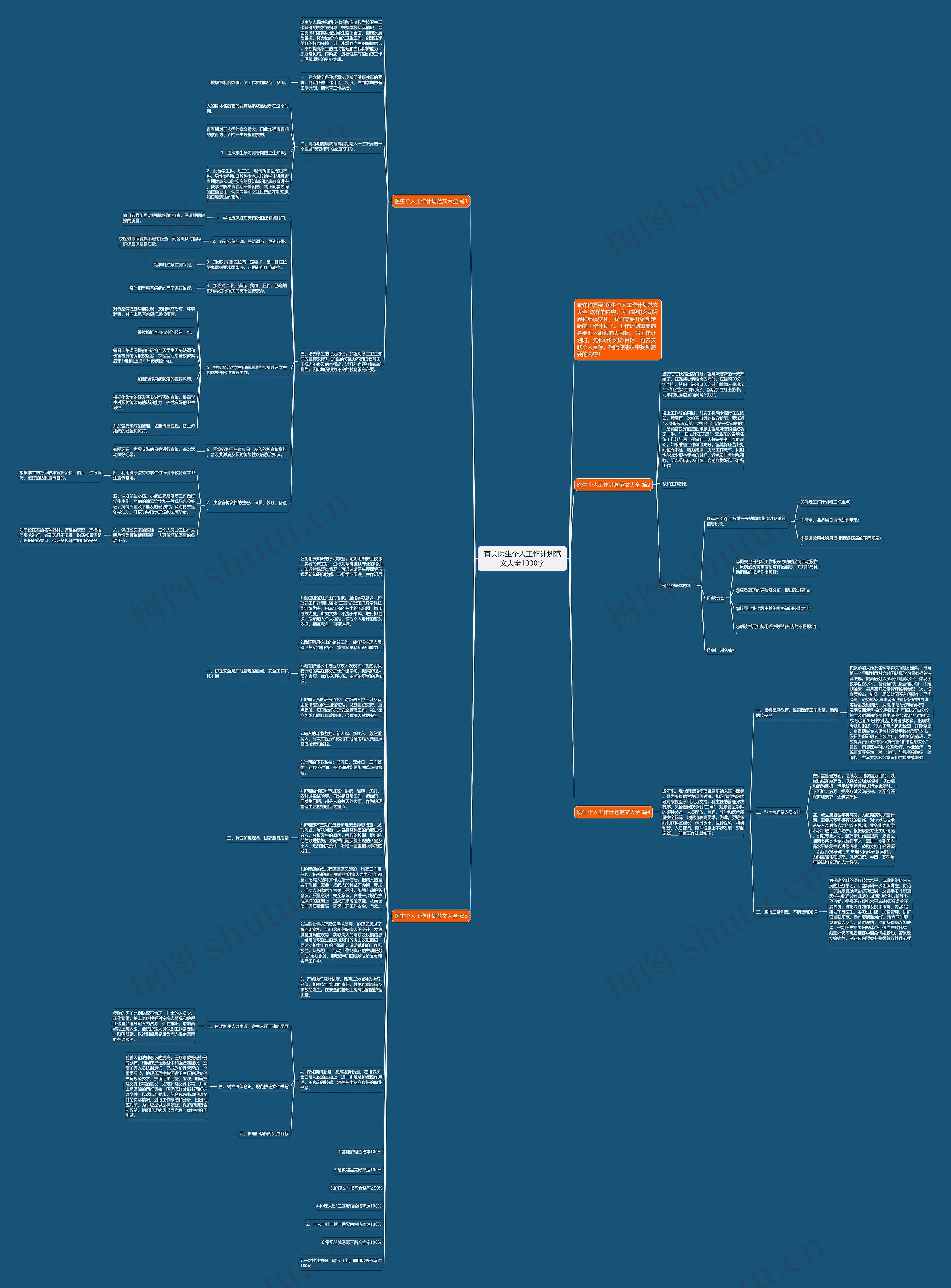 有关医生个人工作计划范文大全1000字思维导图