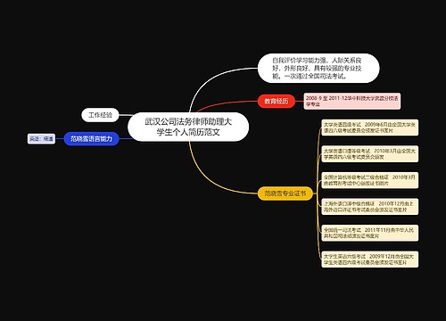 武汉公司法务律师助理大学生个人简历范文