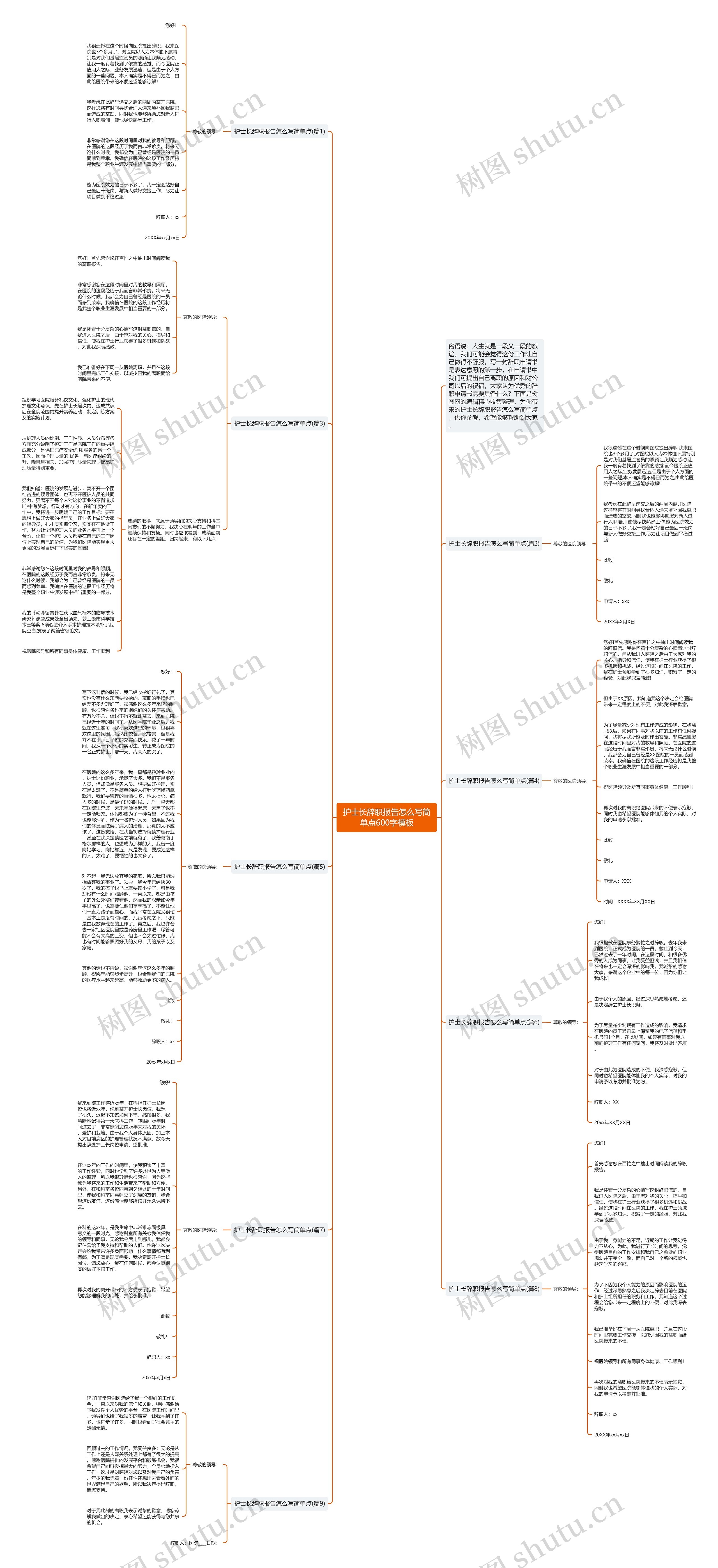 护士长辞职报告怎么写简单点600字思维导图