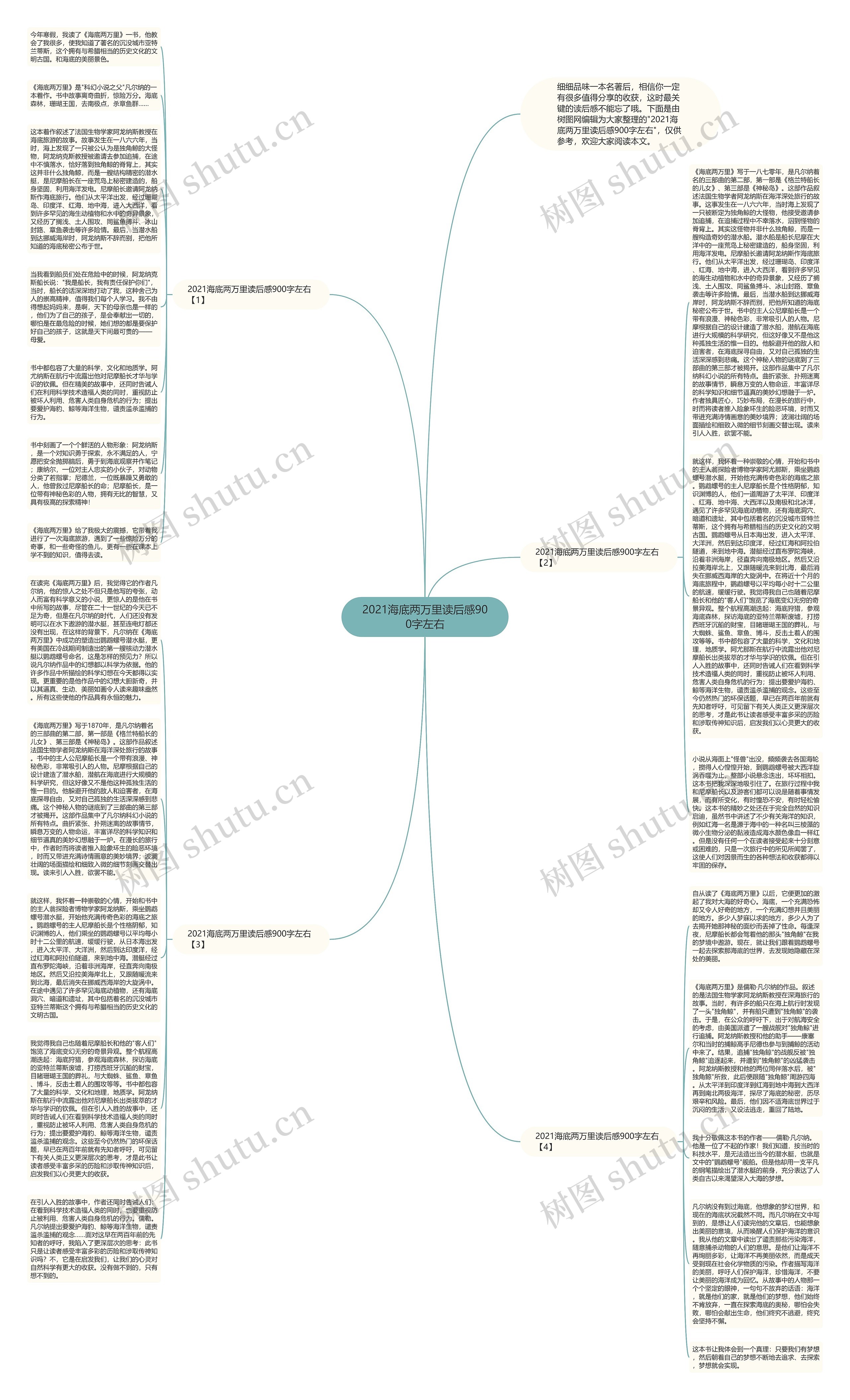 2021海底两万里读后感900字左右思维导图