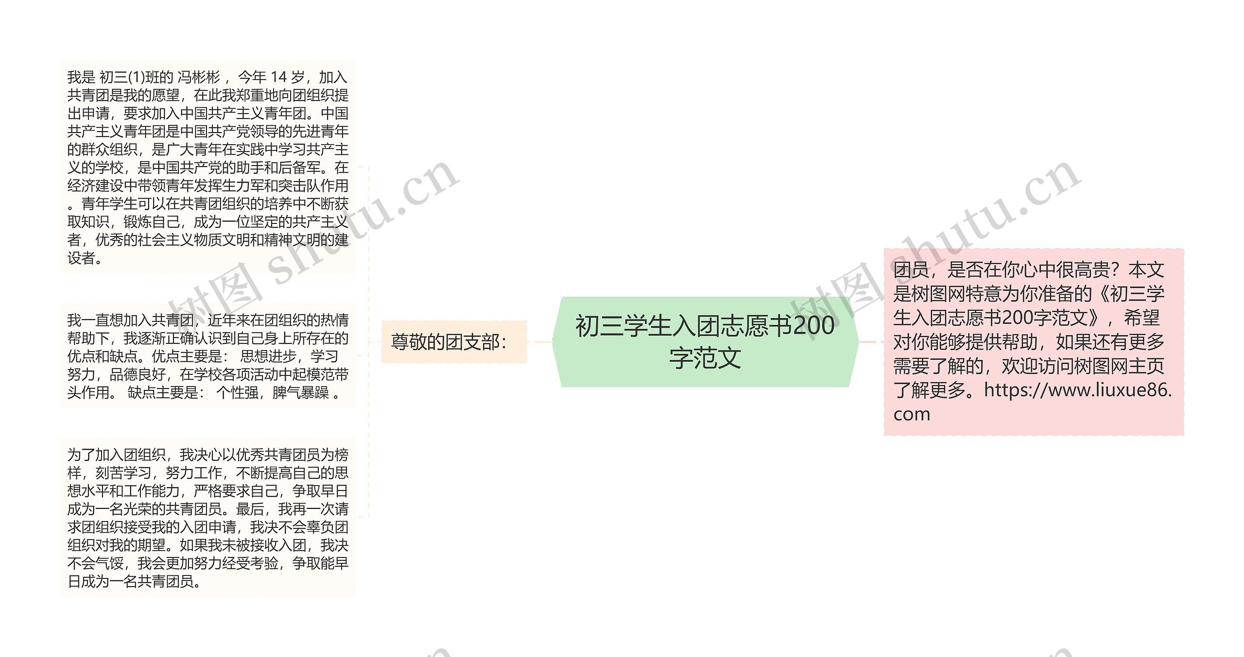 初三学生入团志愿书200字范文