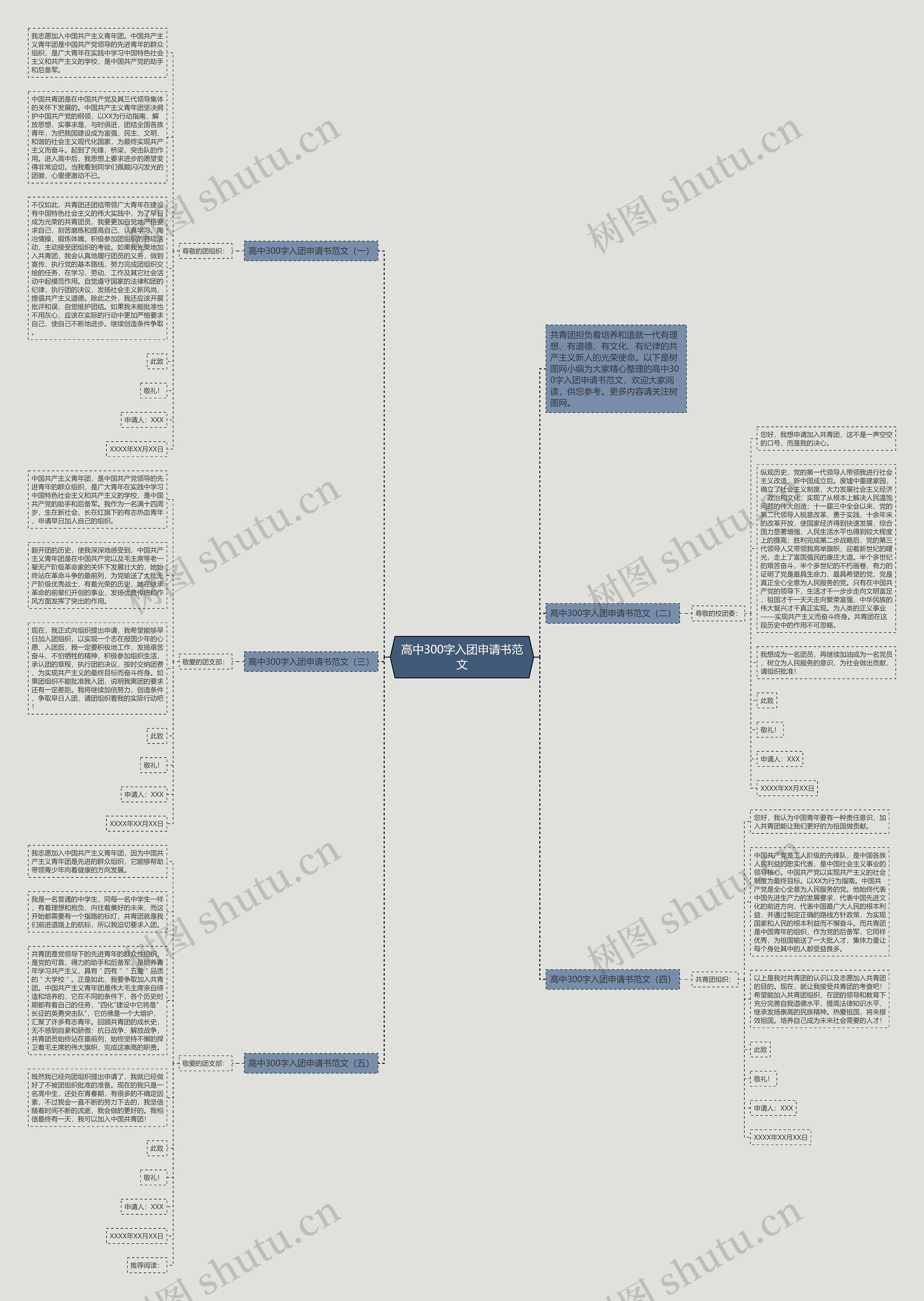 高中300字入团申请书范文思维导图