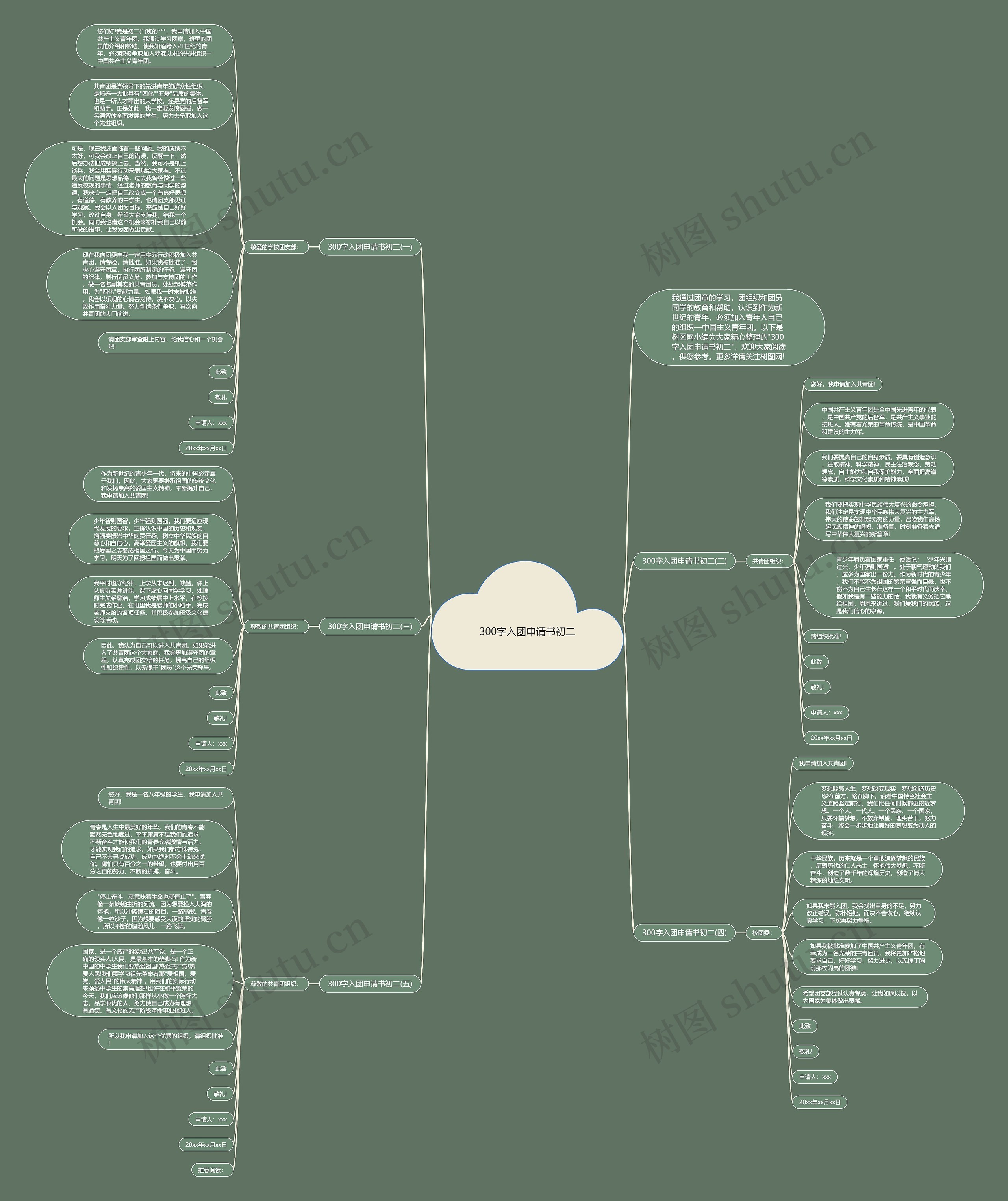 300字入团申请书初二思维导图
