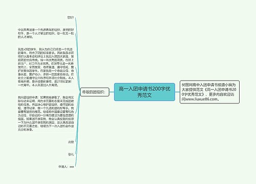 高一入团申请书200字优秀范文