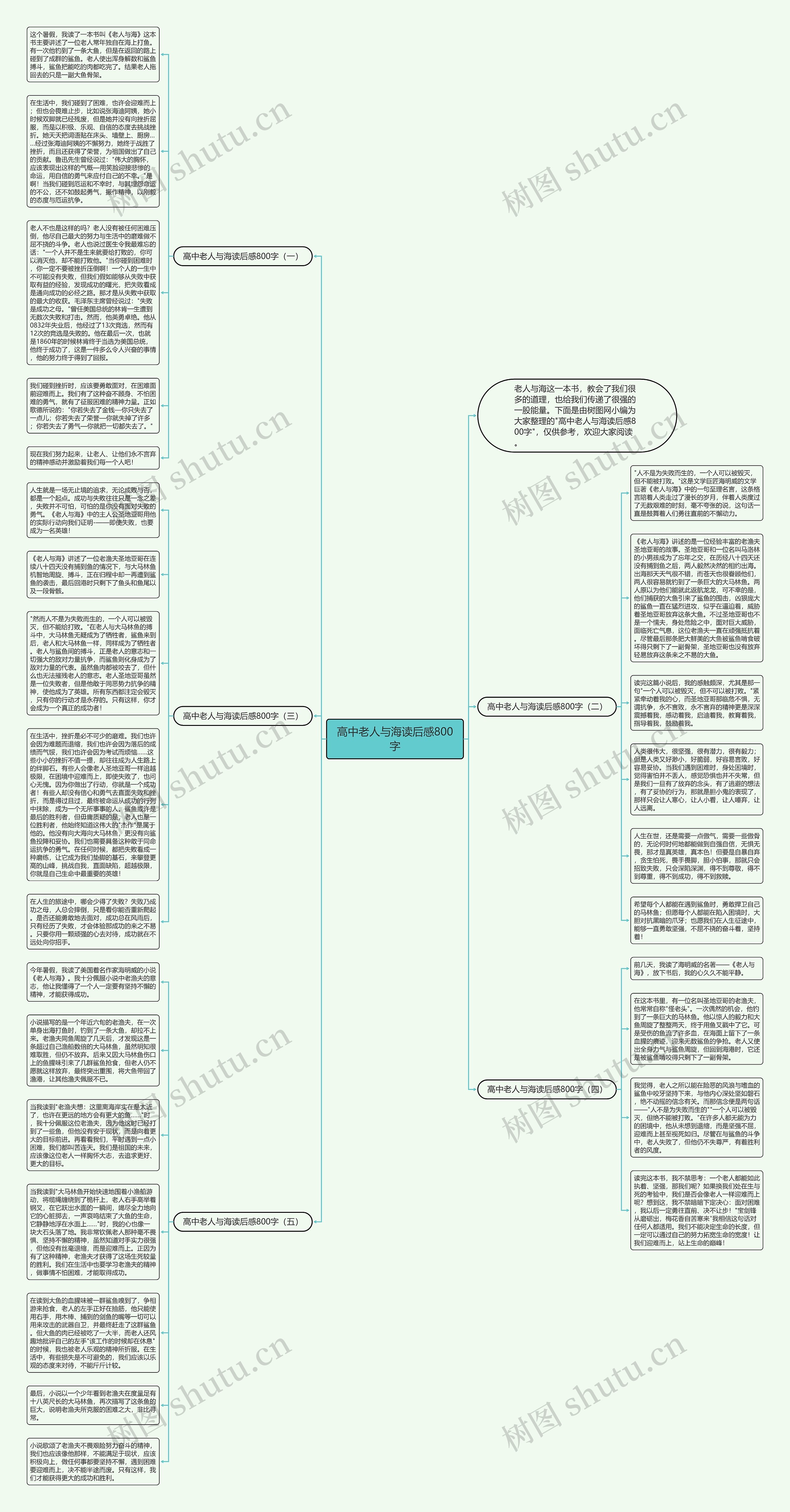 高中老人与海读后感800字思维导图