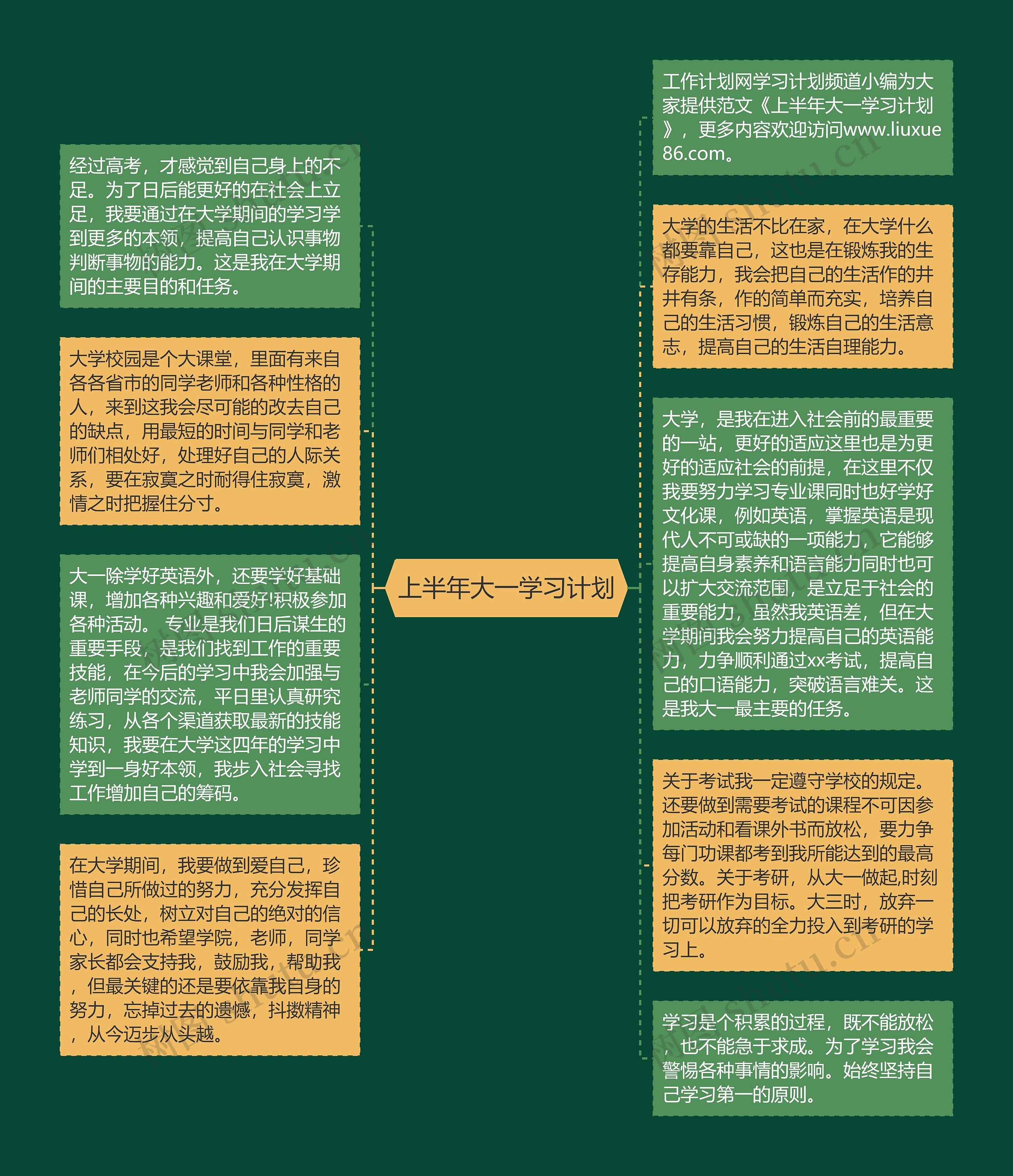 上半年大一学习计划思维导图