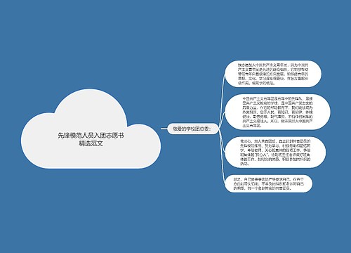 先锋模范人员入团志愿书精选范文