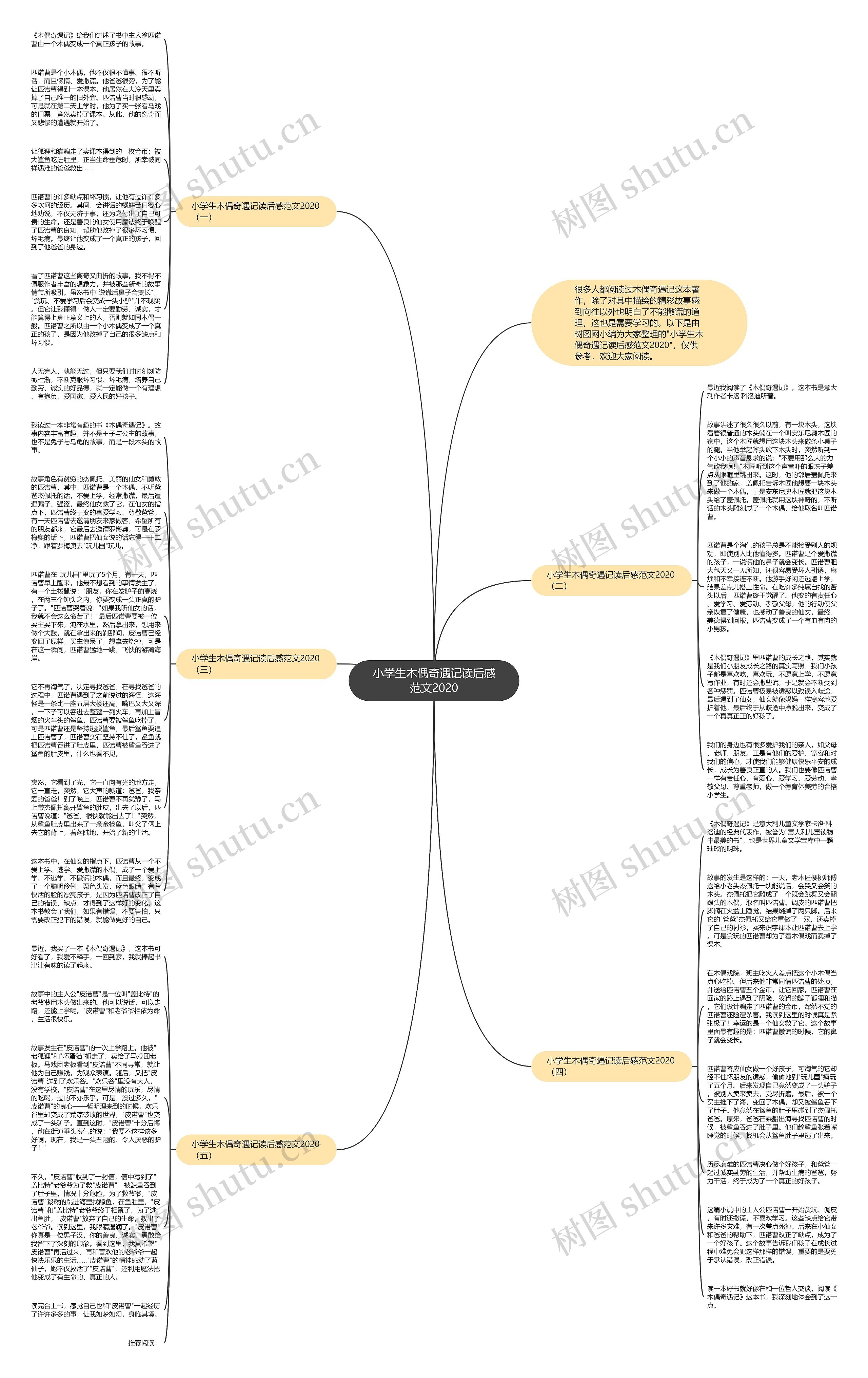 小学生木偶奇遇记读后感范文2020思维导图