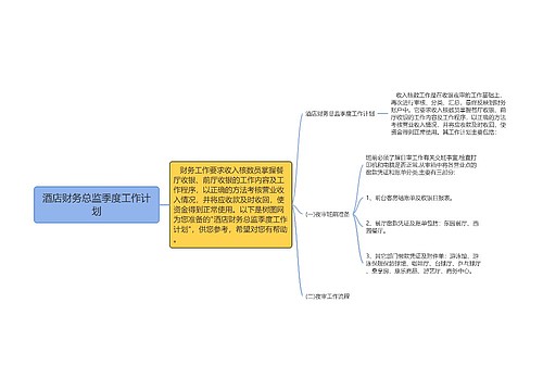 酒店财务总监季度工作计划